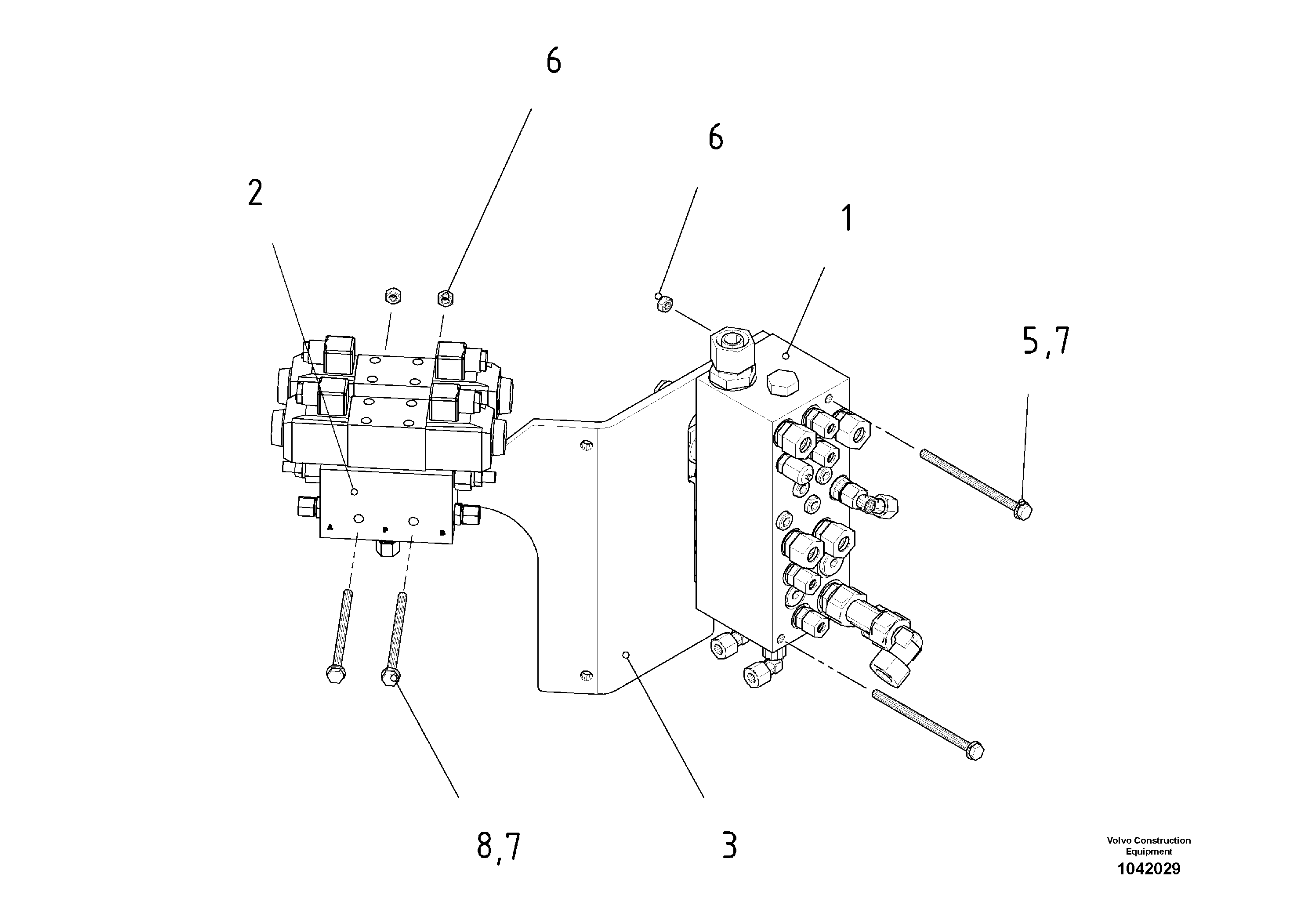 Схема запчастей Volvo ABG6820 - 55301 Valve support cylinder ABG6820 S/N 20836 -