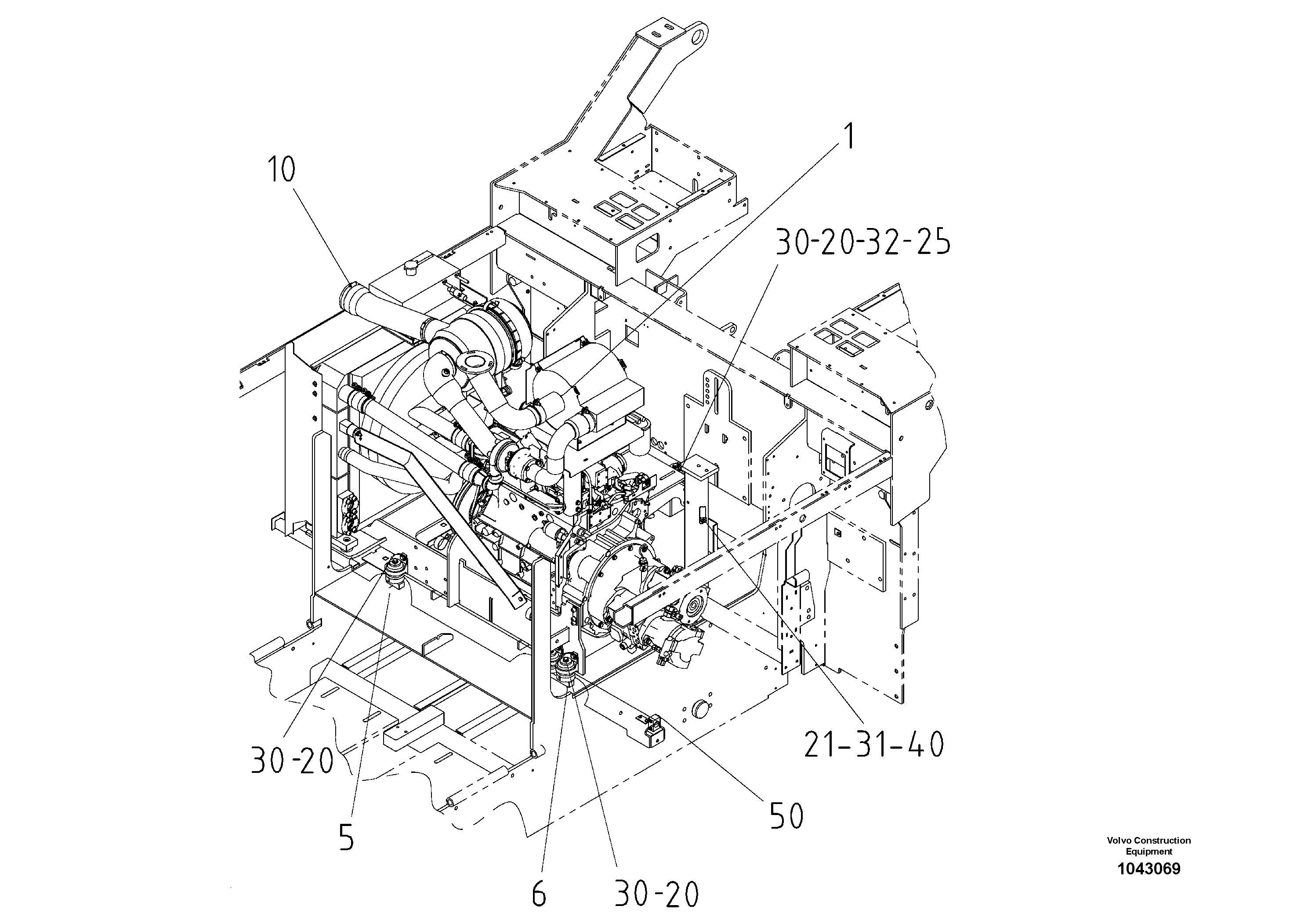Схема запчастей Volvo ABG6820 - 54843 Power unit ABG6820 S/N 20836 -