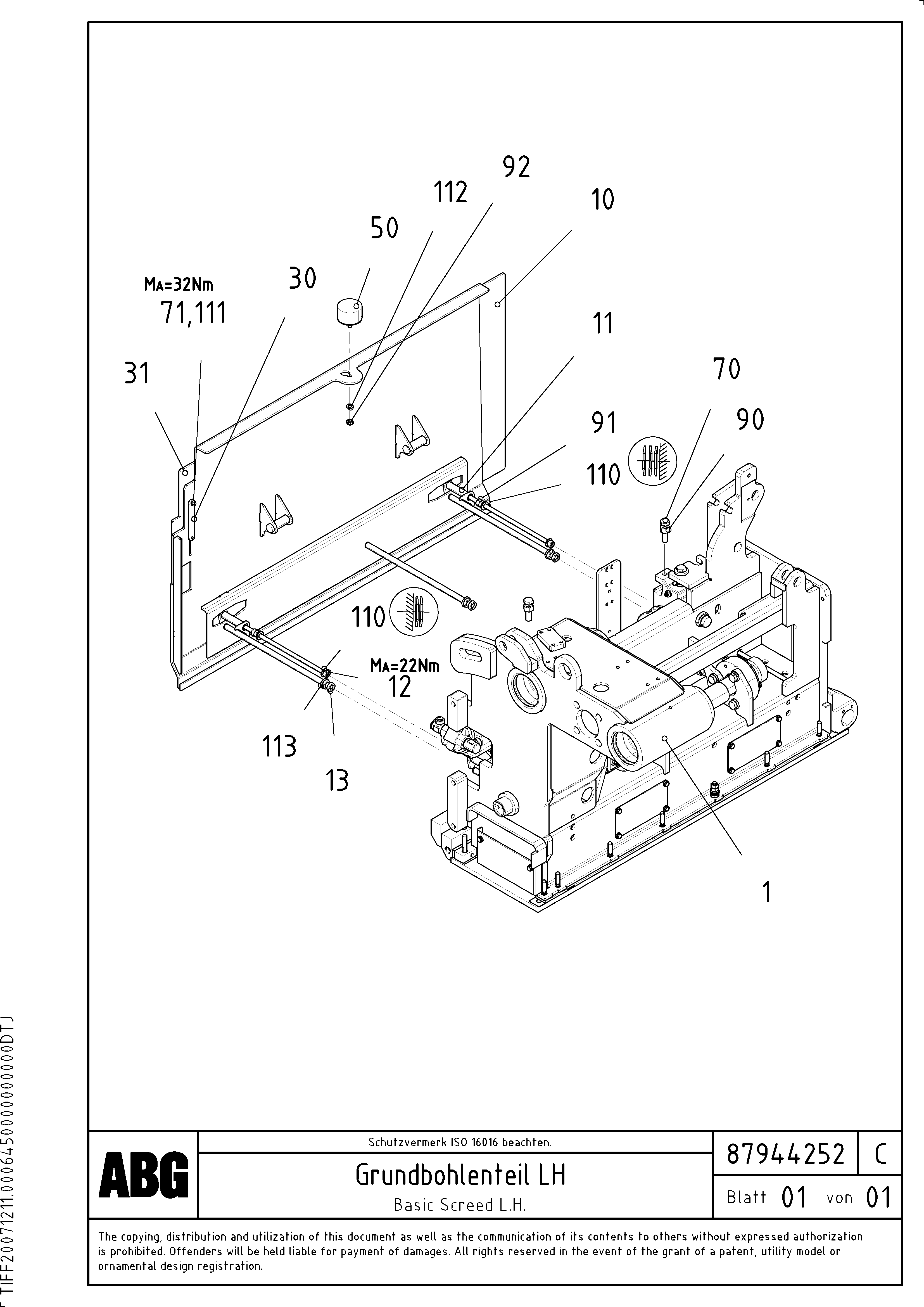 Схема запчастей Volvo ABG6820 - 79658 Deflector plate for basic screed VDT-V 78 ETC ATT. SCREED 2,5 - 9,0 M ABG6820, ABG7820/ABG7820B