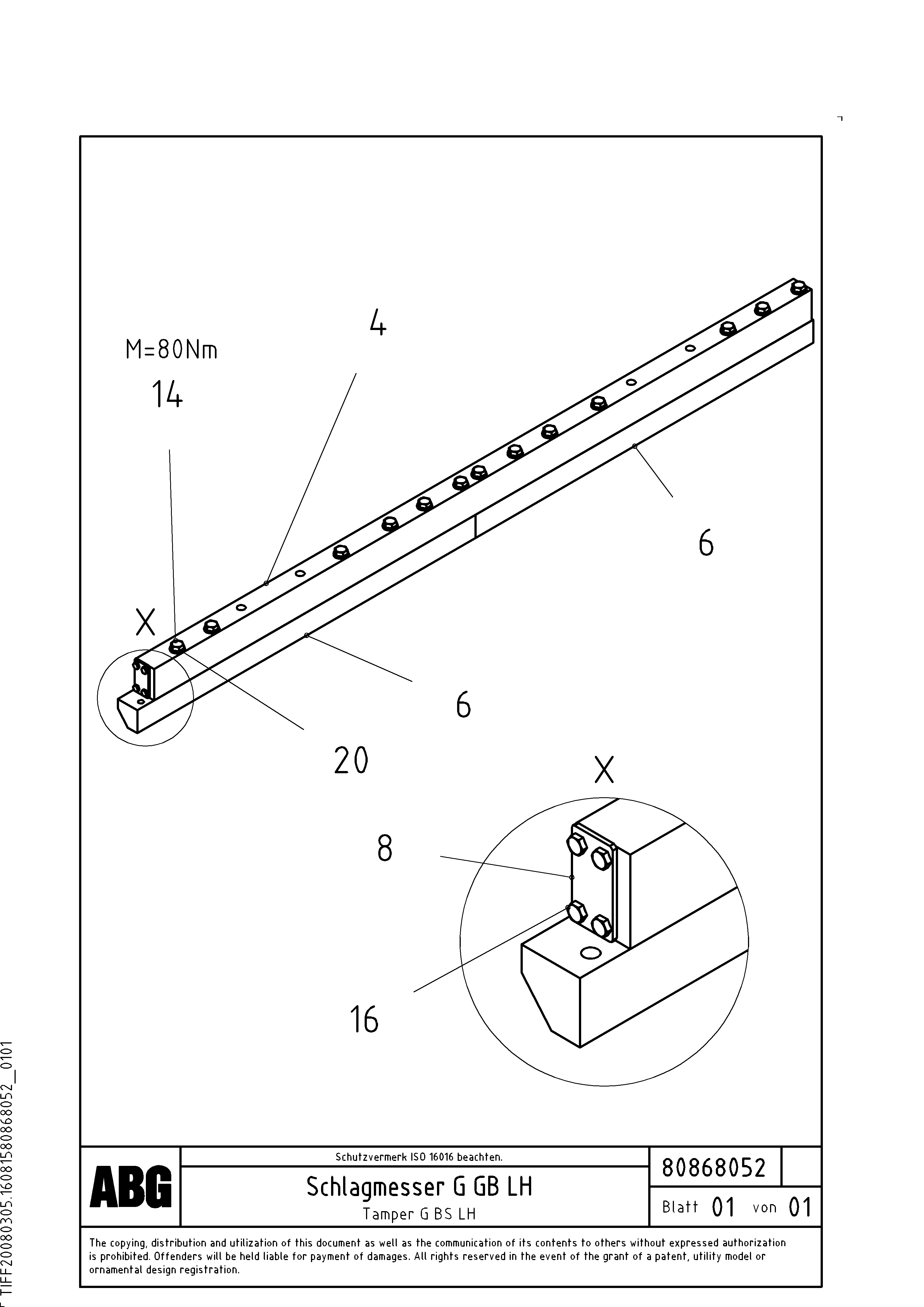Схема запчастей Volvo ABG6820 - 73958 Tamper, gas heated, for basic screed VB 88 GTC ATT. SCREEDS 3,0 -10,0M ABG6820, ABG7820/ABG7820B
