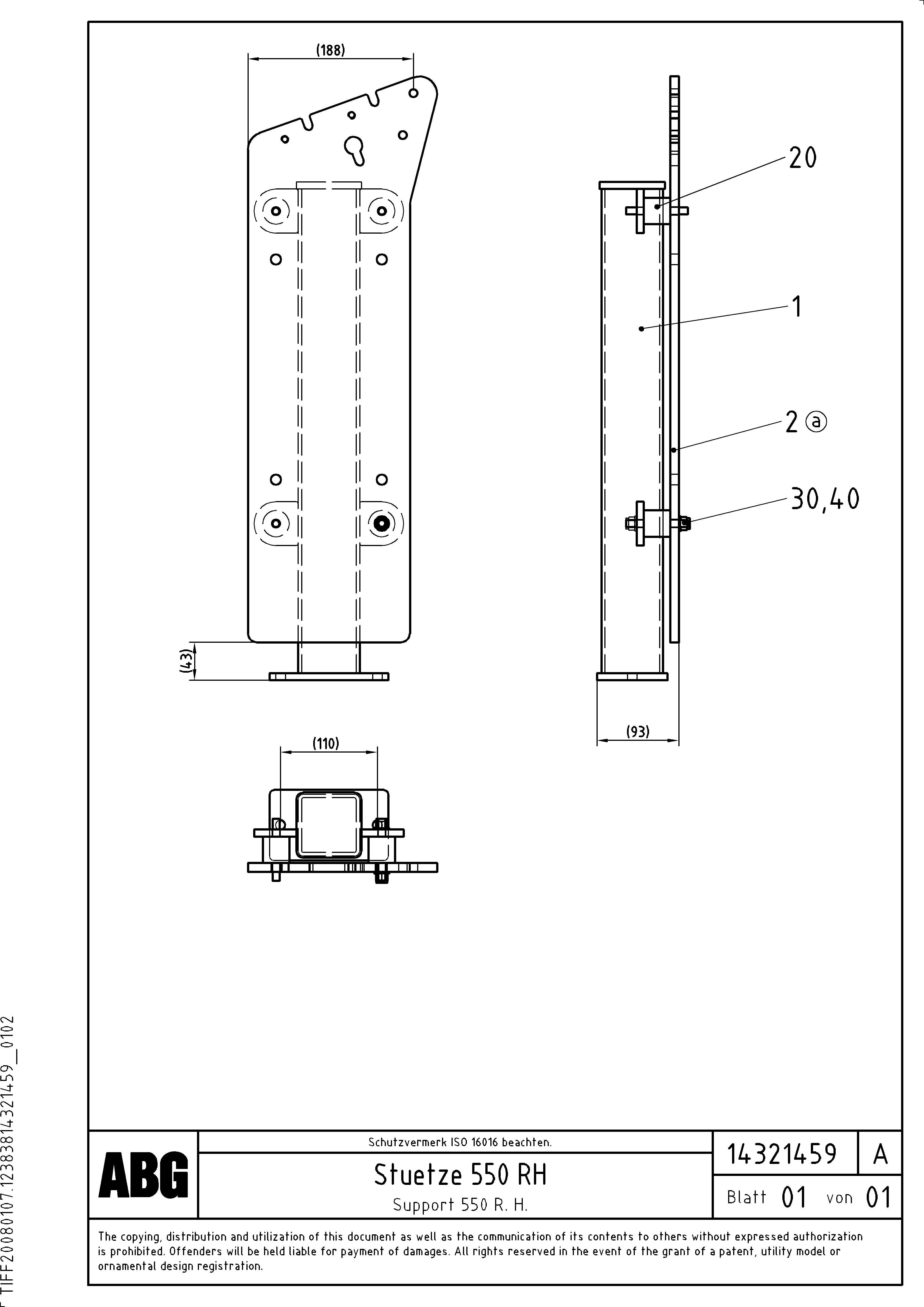 Схема запчастей Volvo ABG6820 - 65862 Support 550 for the external control panel, EPM VB-T 78 GTC ATT. SCREEDS 2,5 - 8,0M ABG6820