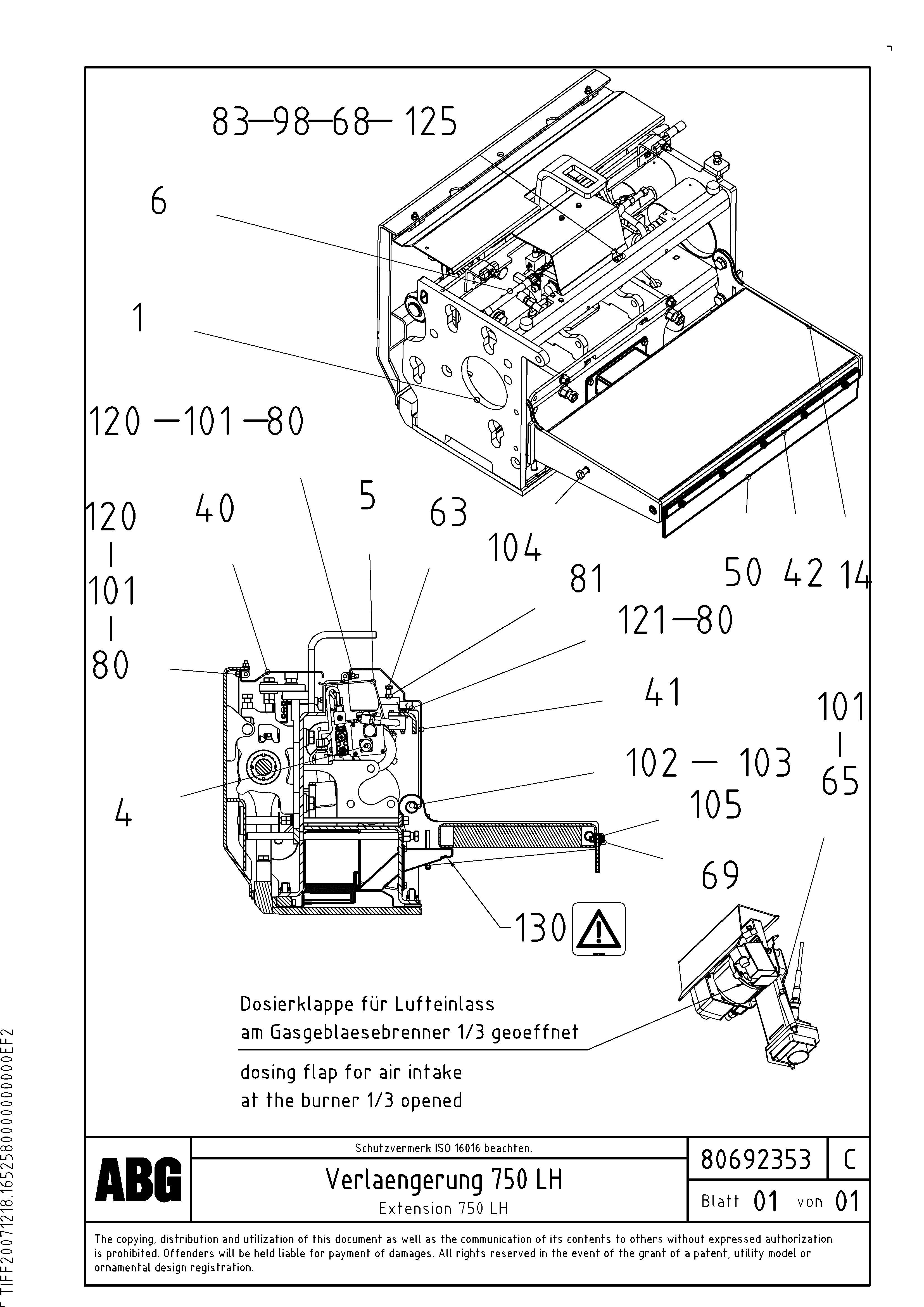 Схема запчастей Volvo ABG6820 - 64892 Extension VB-T 78 GTC ATT. SCREEDS 2,5 - 8,0M ABG6820