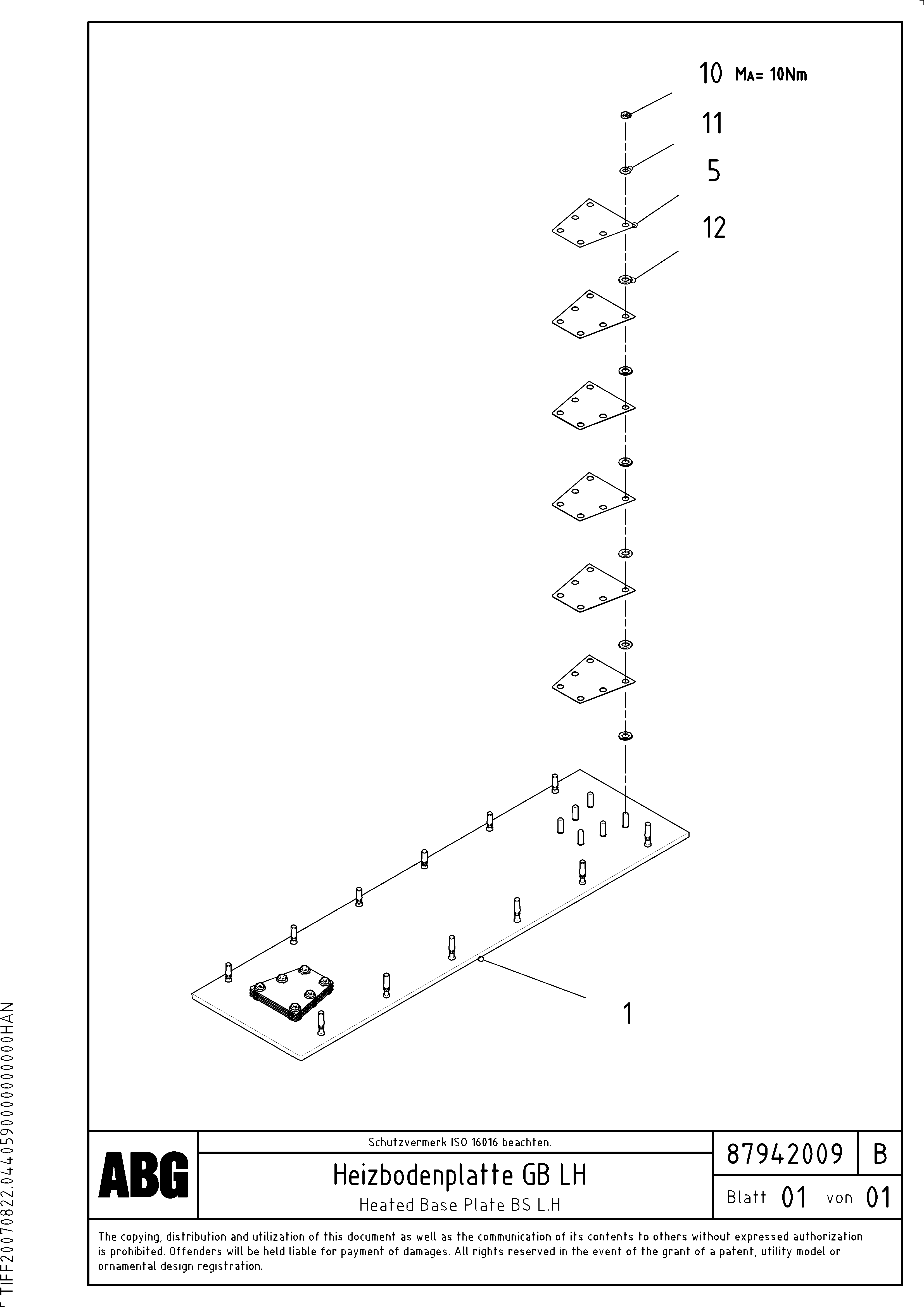 Схема запчастей Volvo ABG6820 - 65873 Heated screed plate for basic screed VB-T 78 GTC ATT. SCREEDS 2,5 - 8,0M ABG6820