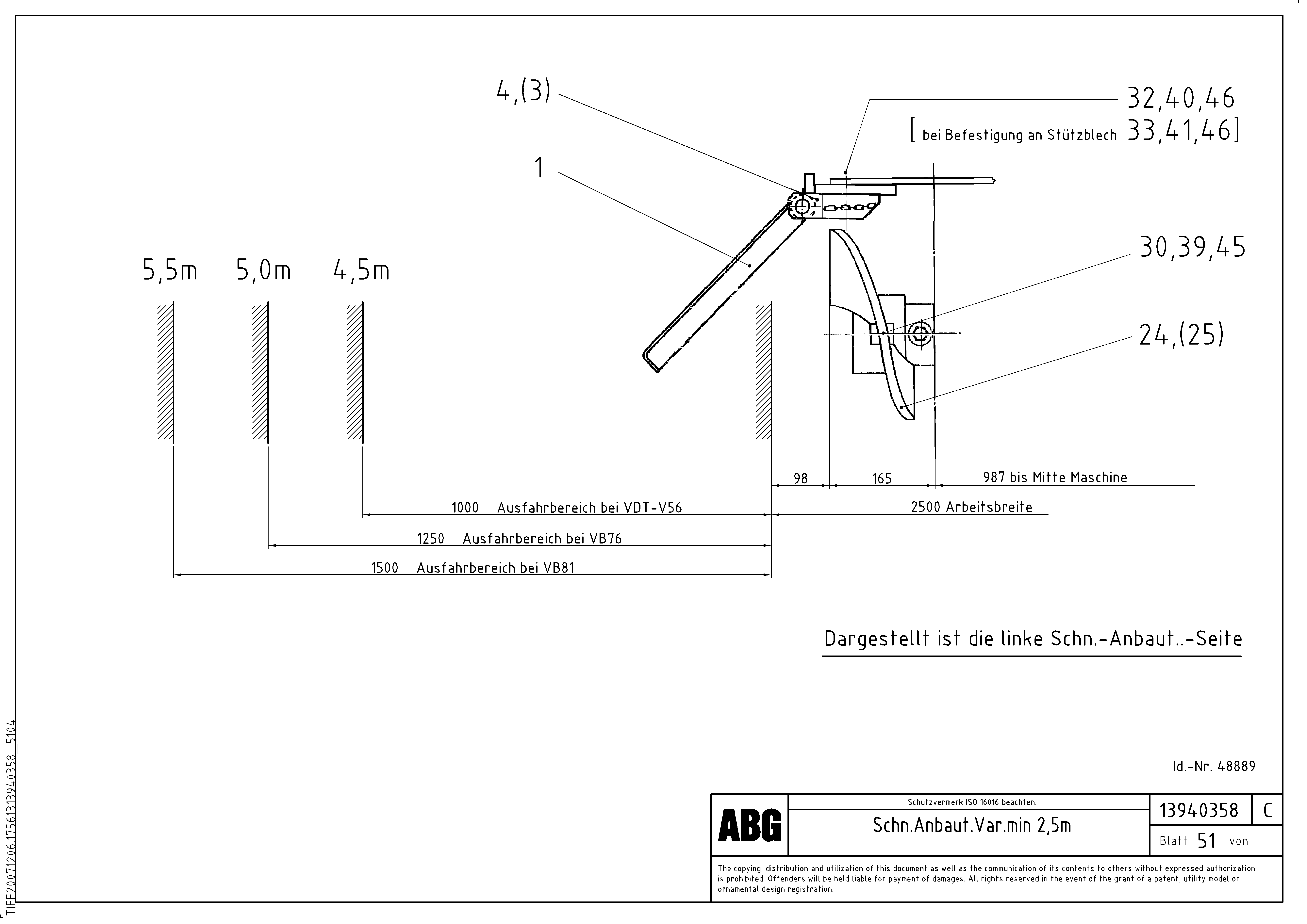 Схема запчастей Volvo ABG6820 - 64907 Auger extension, Variomatic VB-T 78 GTC ATT. SCREEDS 2,5 - 8,0M ABG6820