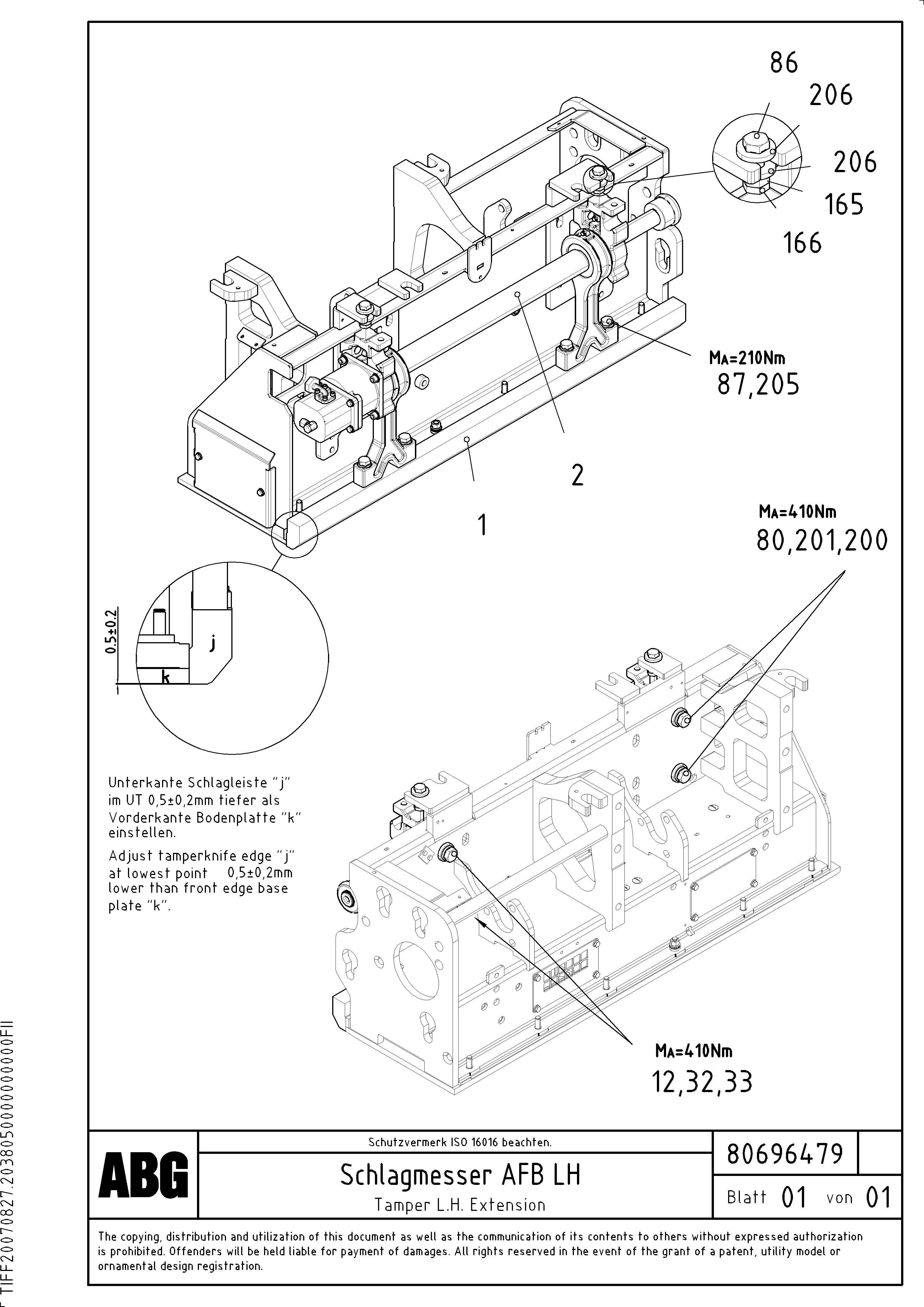 Схема запчастей Volvo ABG6820 - 64923 Tamper for extendable screed VB-T 78 GTC ATT. SCREEDS 2,5 - 8,0M ABG6820
