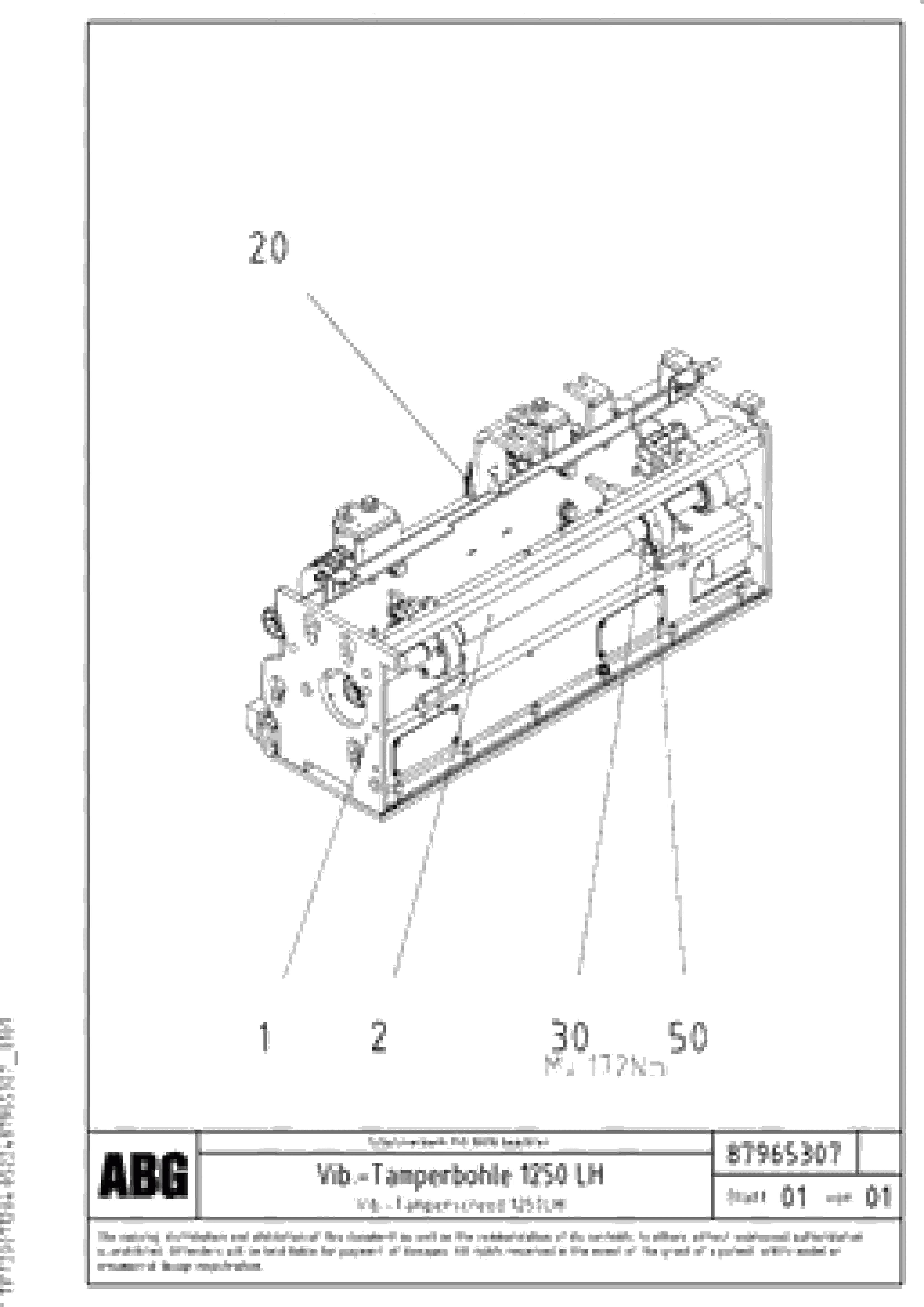 Схема запчастей Volvo ABG6820 - 78725 Vibratory -tamper screed for extension VDT-V 78 ETC ATT. SCREED 2,5 - 9,0 M ABG6820, ABG7820/ABG7820B