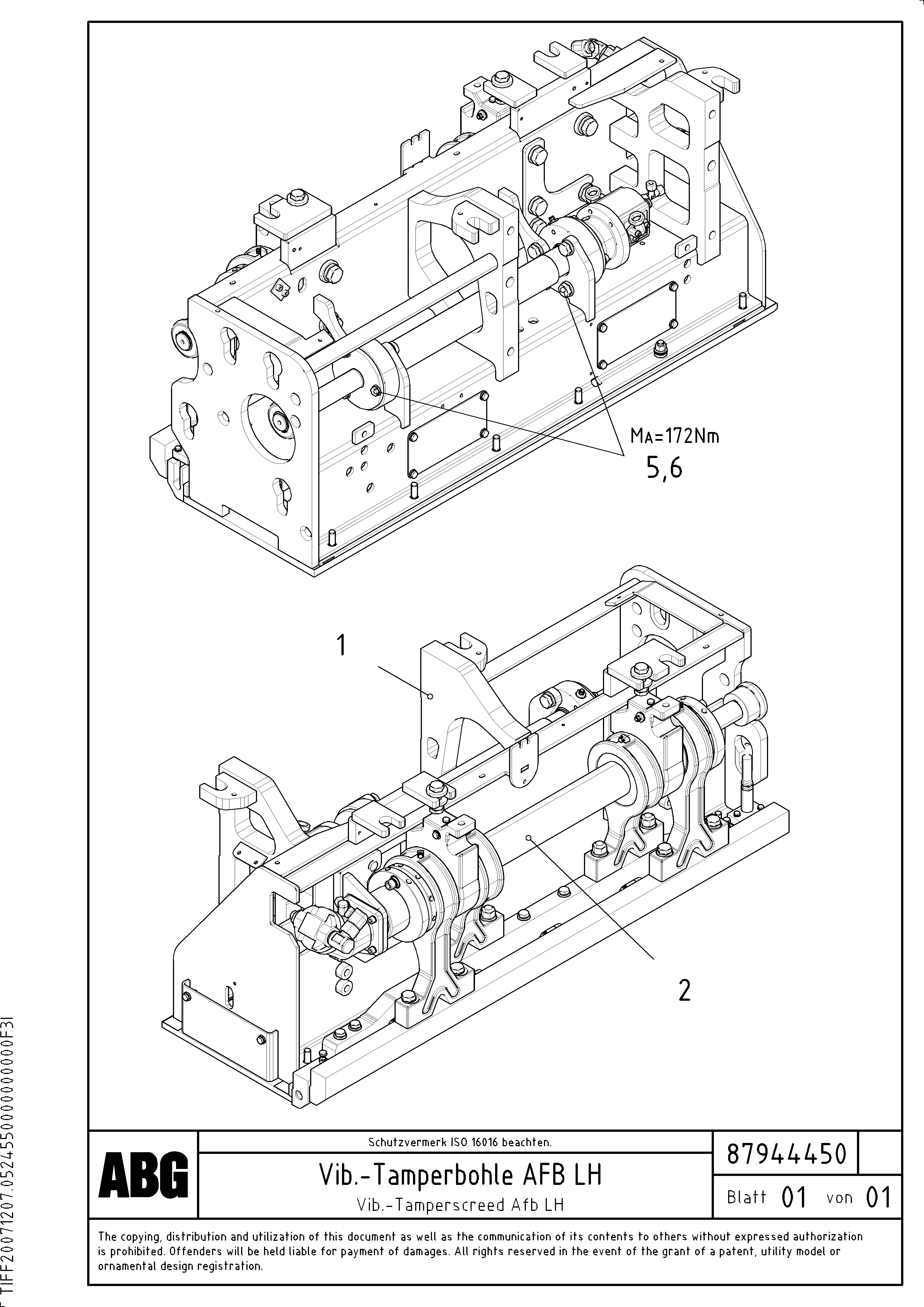 Схема запчастей Volvo ABG6820 - 80116 Vibrator for extendable screed VDT-V 78 ETC ATT. SCREED 2,5 - 9,0 M ABG6820, ABG7820/ABG7820B