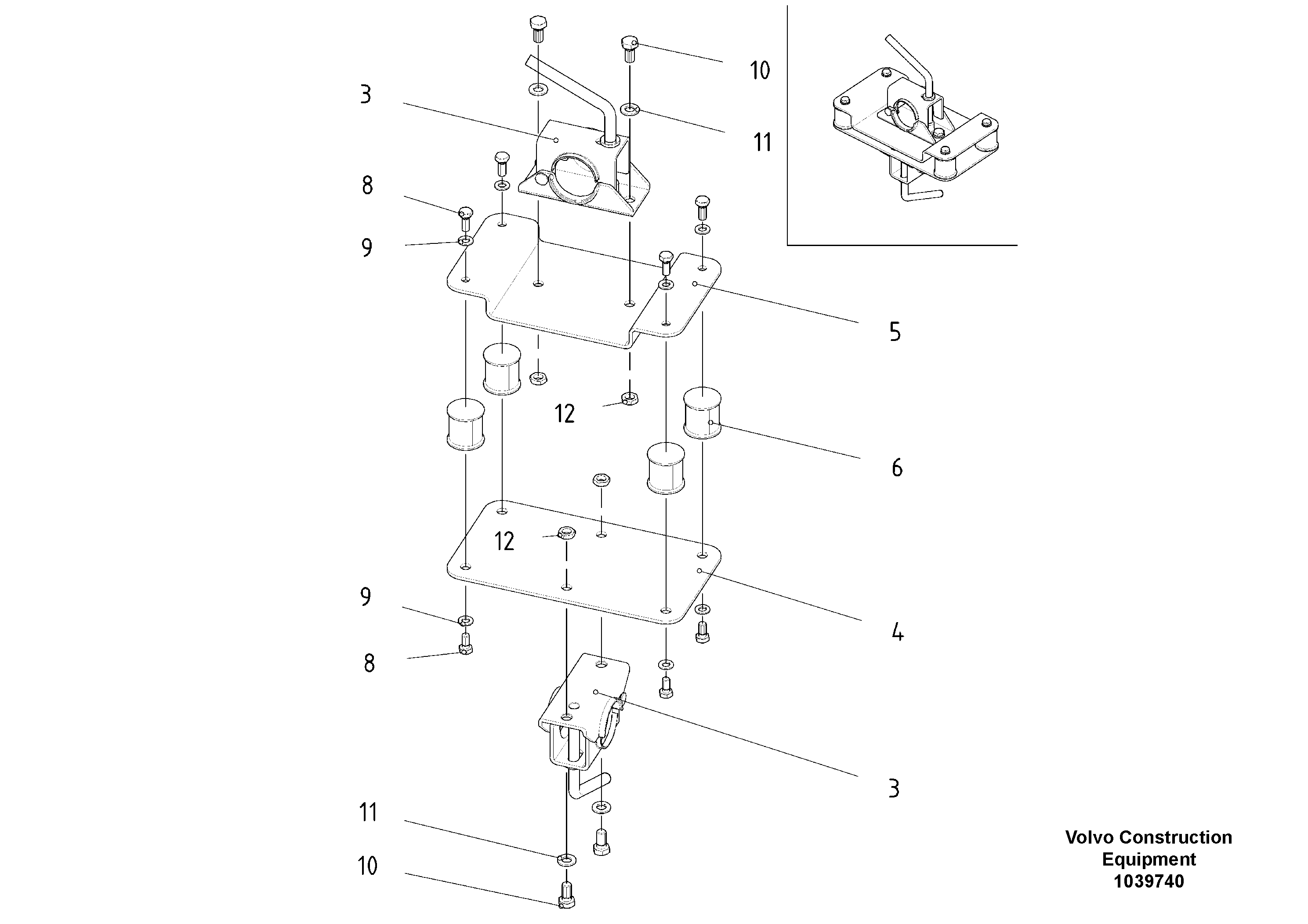 Схема запчастей Volvo ABG6820 - 52177 Clamping Device Assembly ABG6820 S/N 20836 -