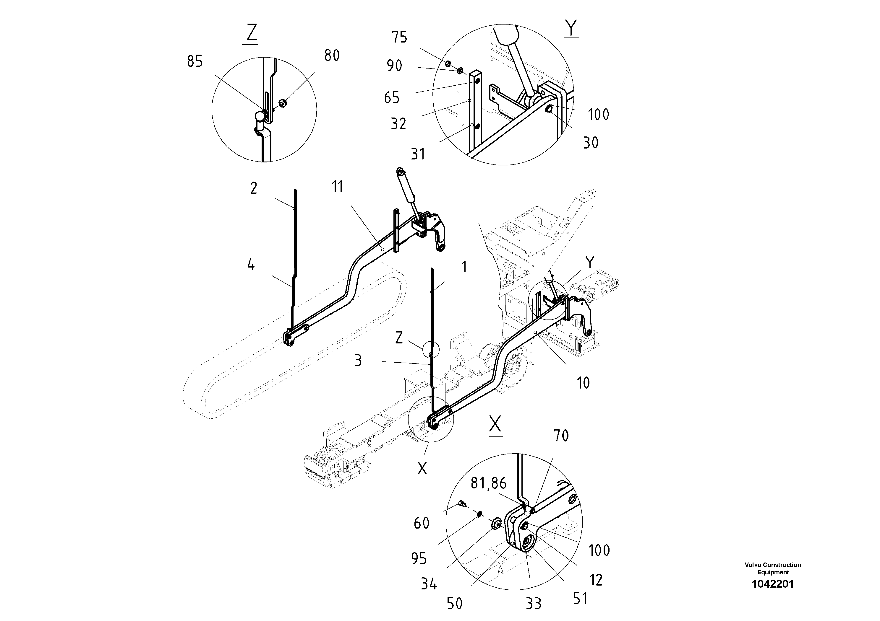 Схема запчастей Volvo ABG6820 - 55331 Tow Arms Split ABG6820 S/N 20836 -