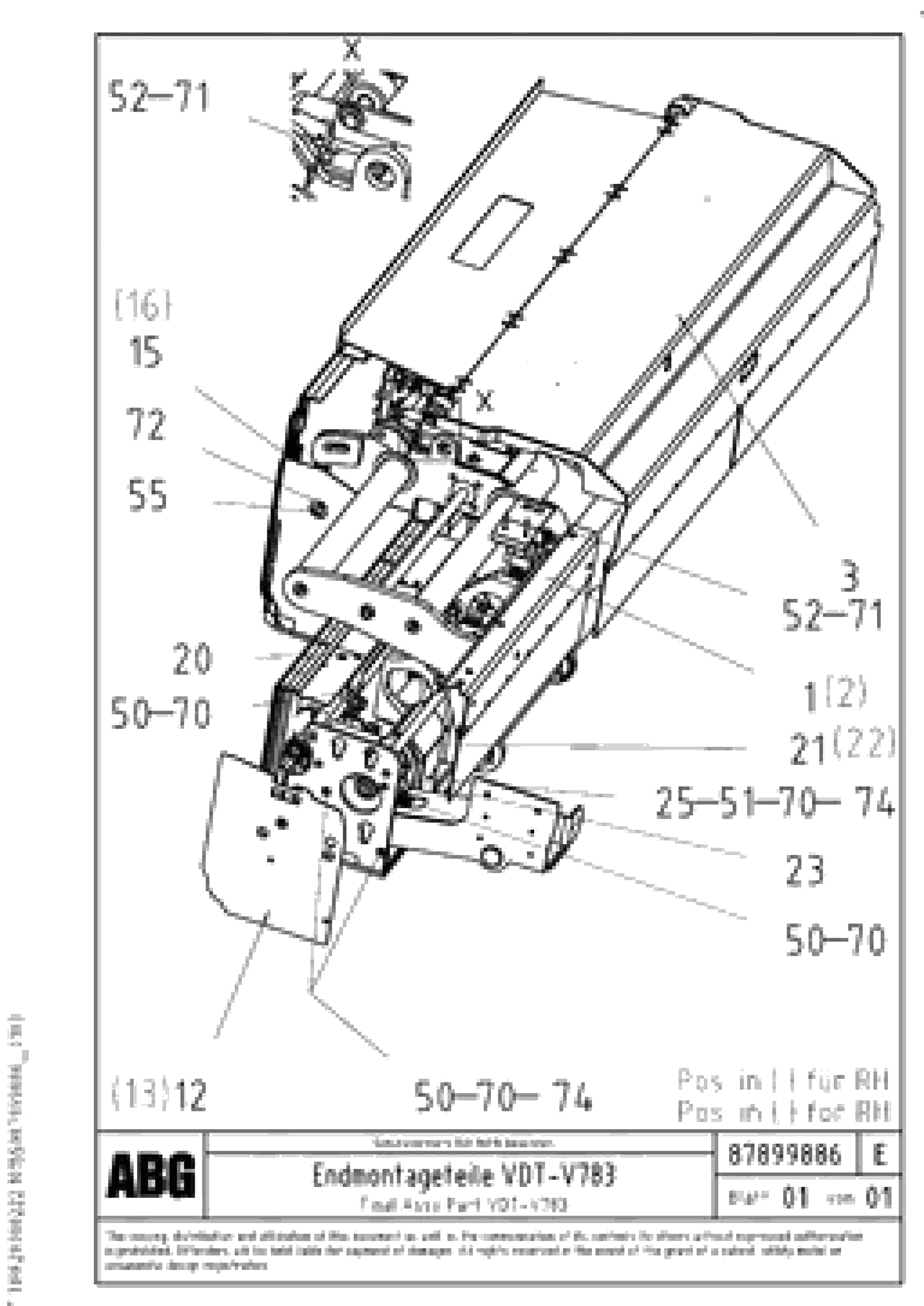 Схема запчастей Volvo ABG6820 - 14126 Final assembly VDT-V 78 GTC ATT. SCREEDS 2,5 - 9,0M ABG6820,ABG7820,ABG7820B