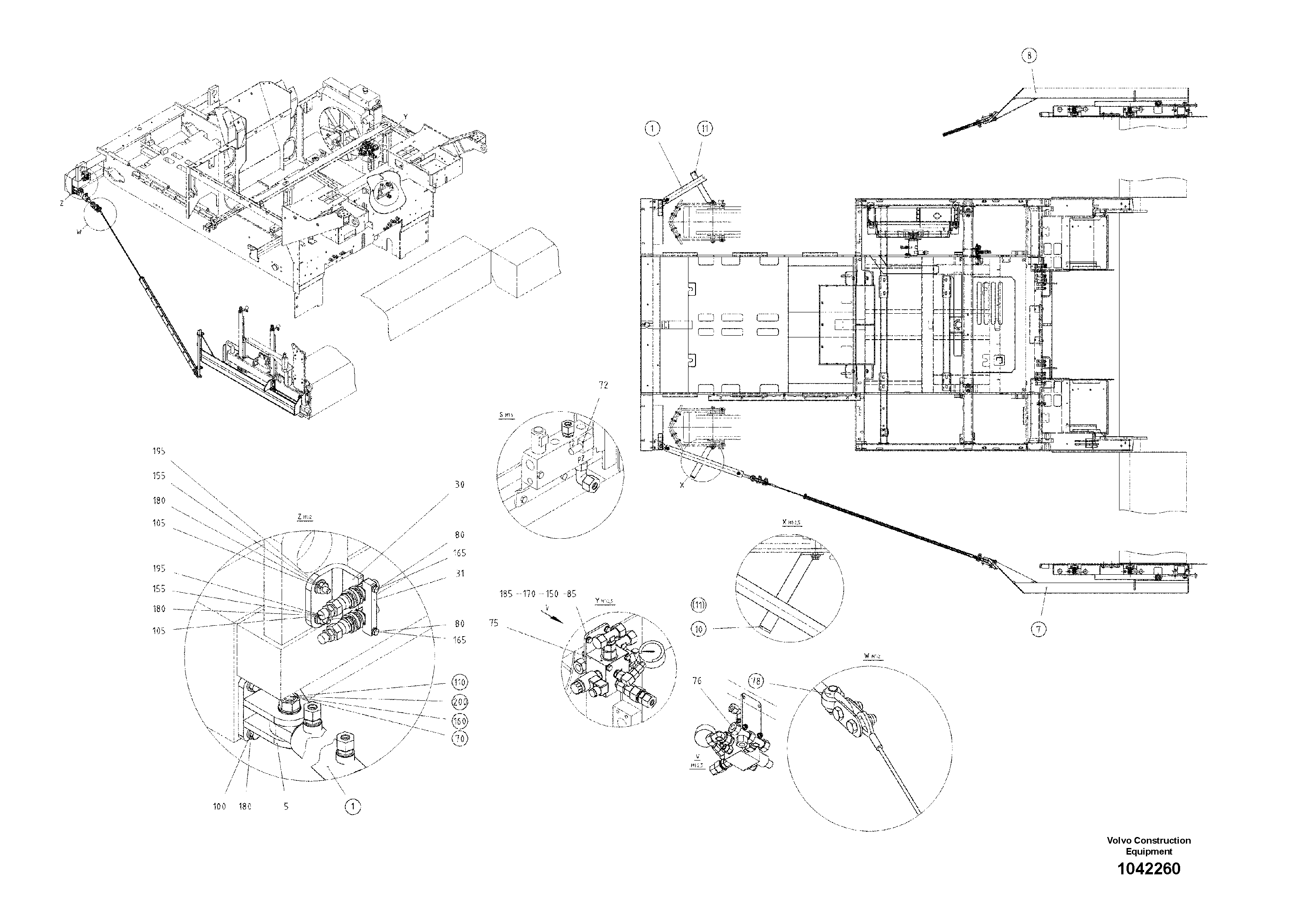 Схема запчастей Volvo ABG6820 - 64360 Screed tensioning device ABG6820 S/N 20836 -