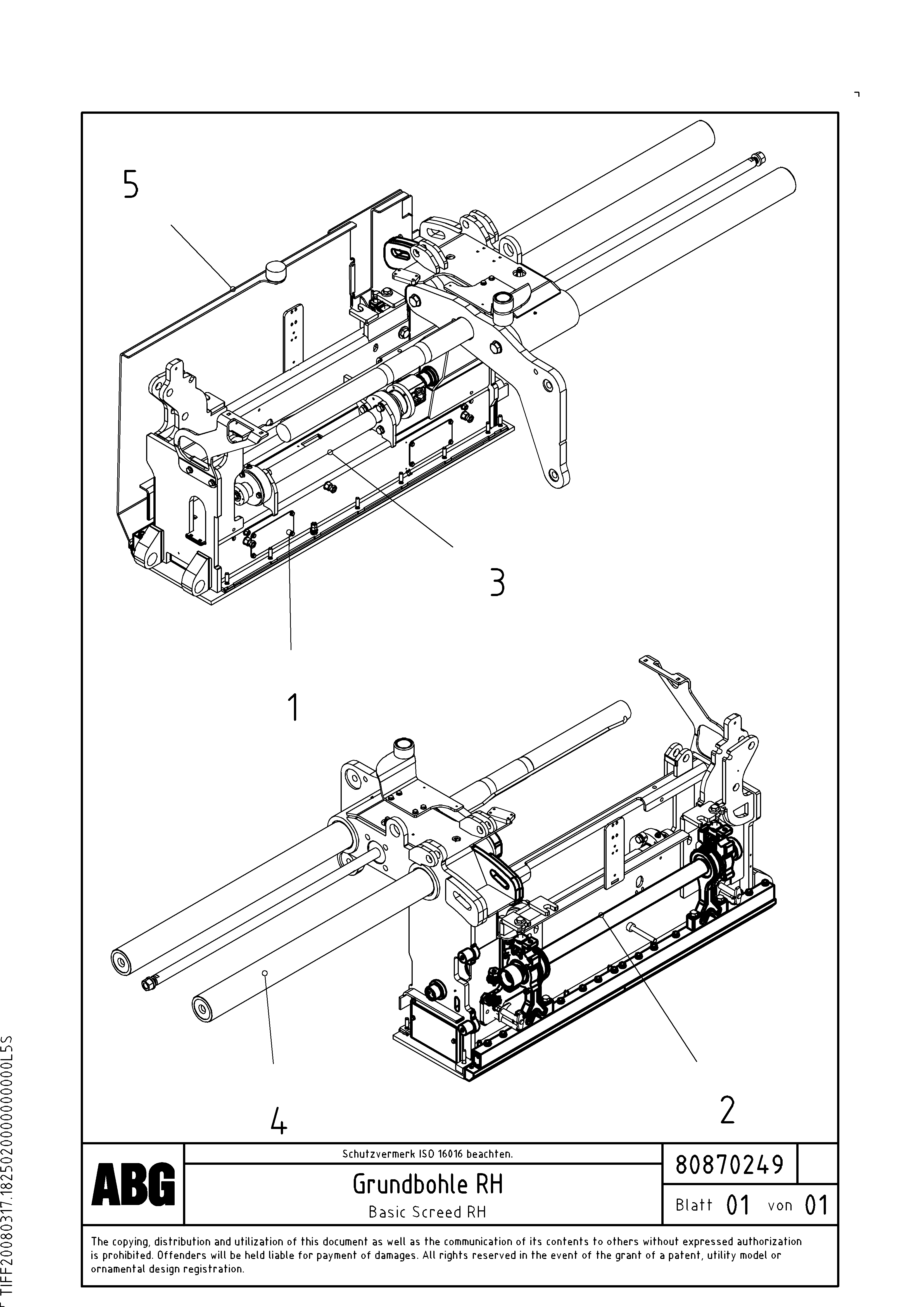 Схема запчастей Volvo ABG6820 - 67335 Basic screed VB 88 GTC ATT. SCREEDS 3,0 -10,0M ABG6820, ABG7820/ABG7820B