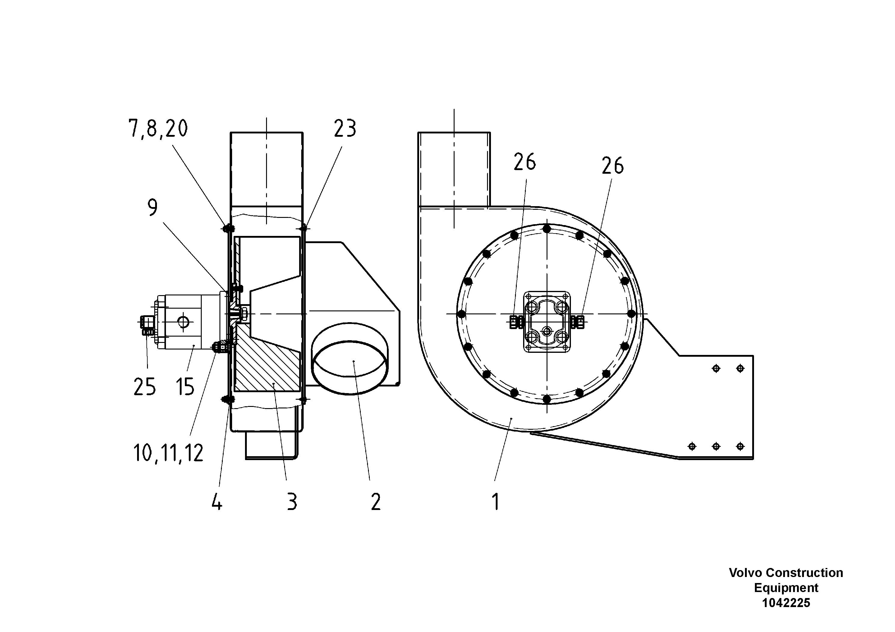 Схема запчастей Volvo ABG6820 - 51865 Fan assembly ABG6820 S/N 20836 -