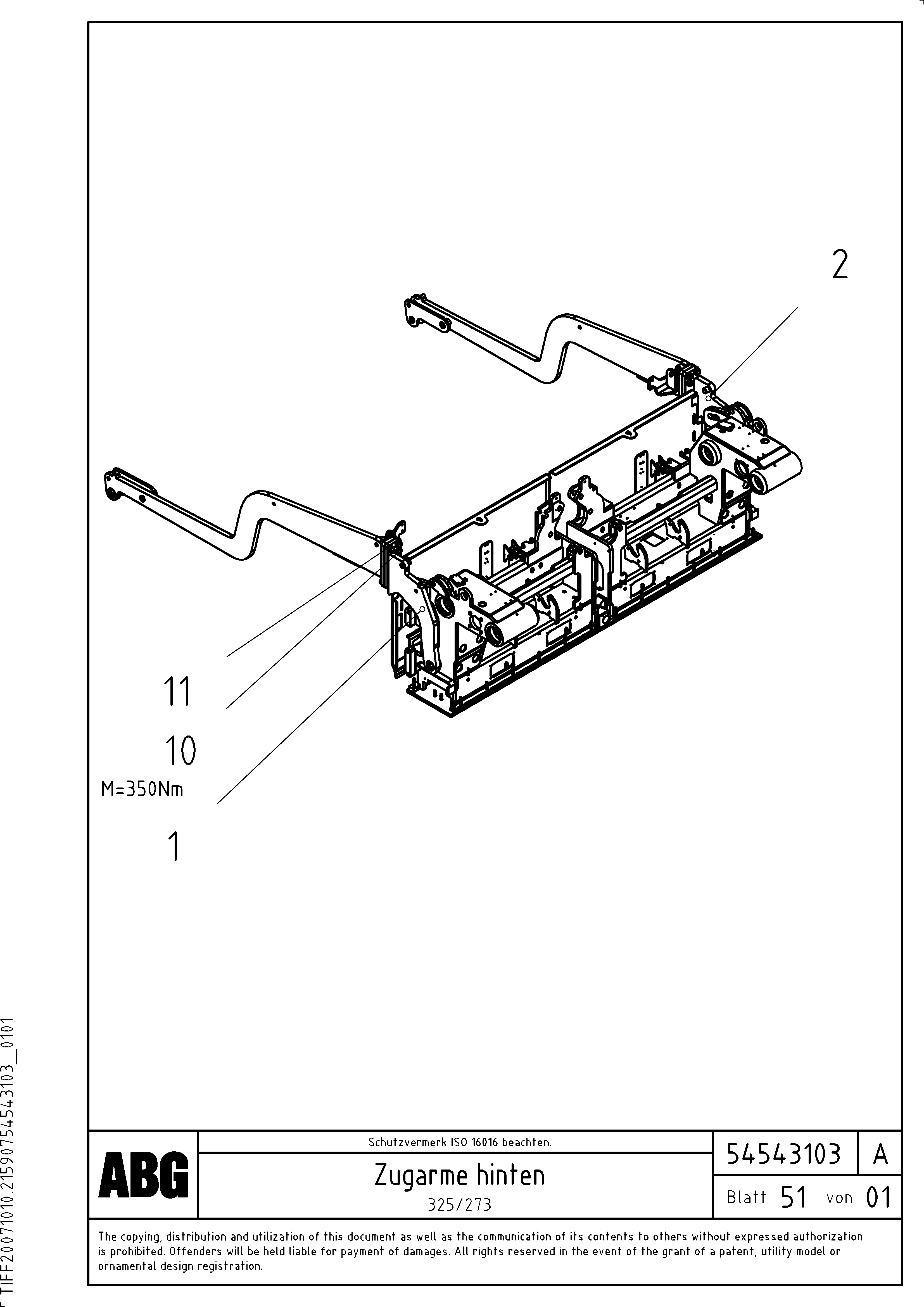 Схема запчастей Volvo ABG6820 - 68377 Towing arms rear VB 88 GTC ATT. SCREEDS 3,0 -10,0M ABG6820, ABG7820/ABG7820B