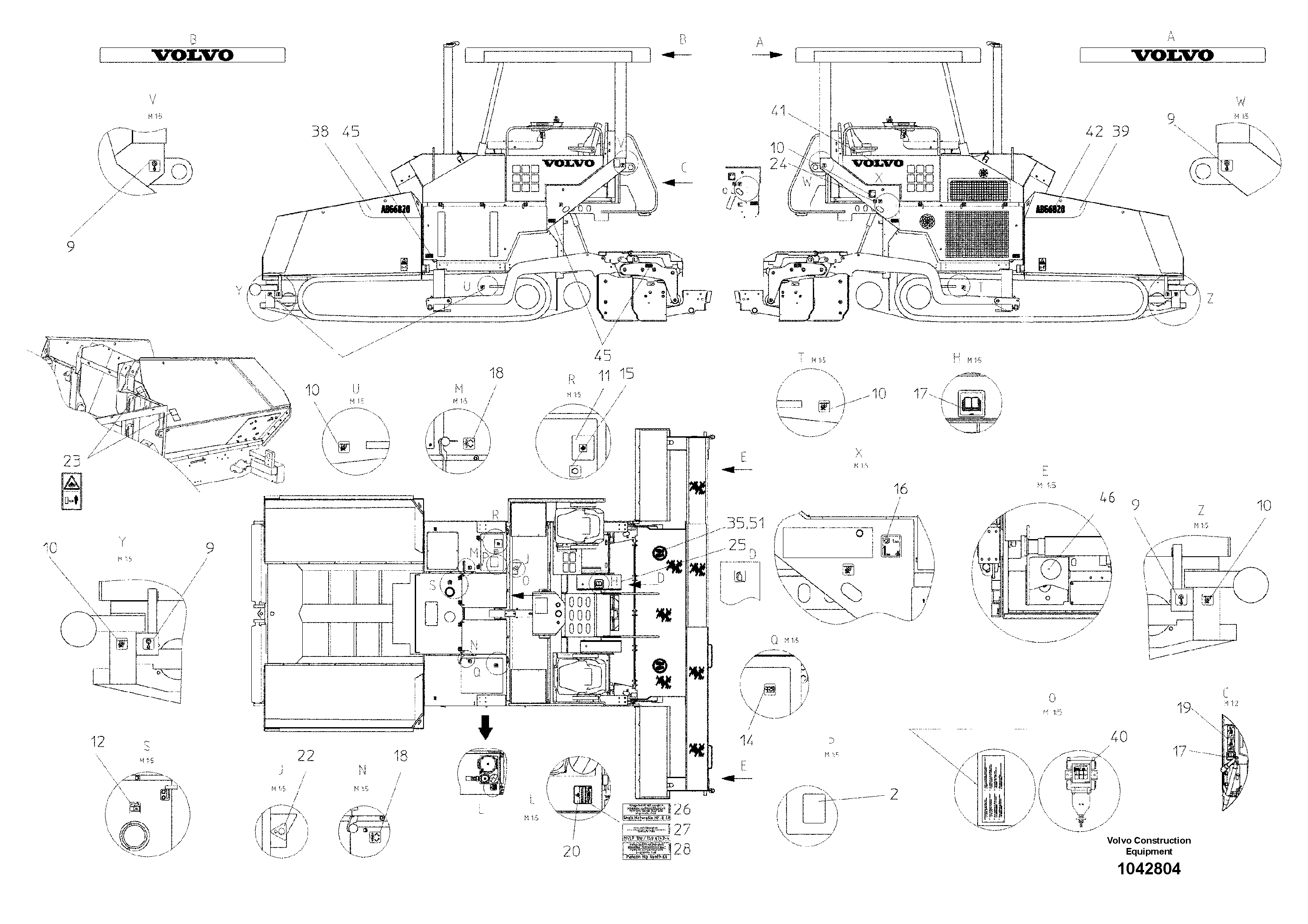 Схема запчастей Volvo ABG6820 - 50061 Signs ABG6820 S/N 20836 -