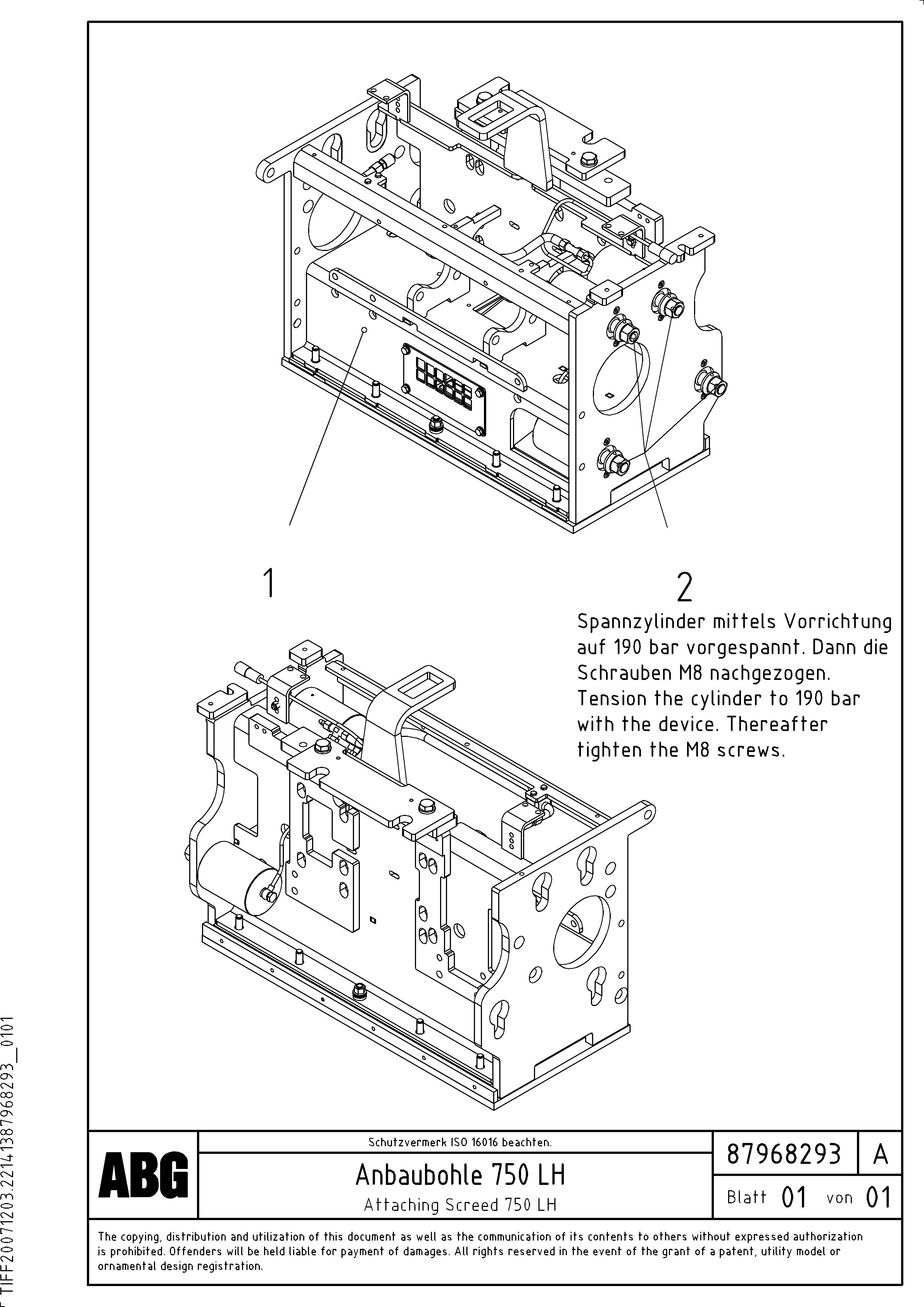 Схема запчастей Volvo ABG6820 - 66812 Attaching screed for extension VDT-V 78 GTC ATT. SCREEDS 2,5 - 9,0M ABG6820,ABG7820,ABG7820B