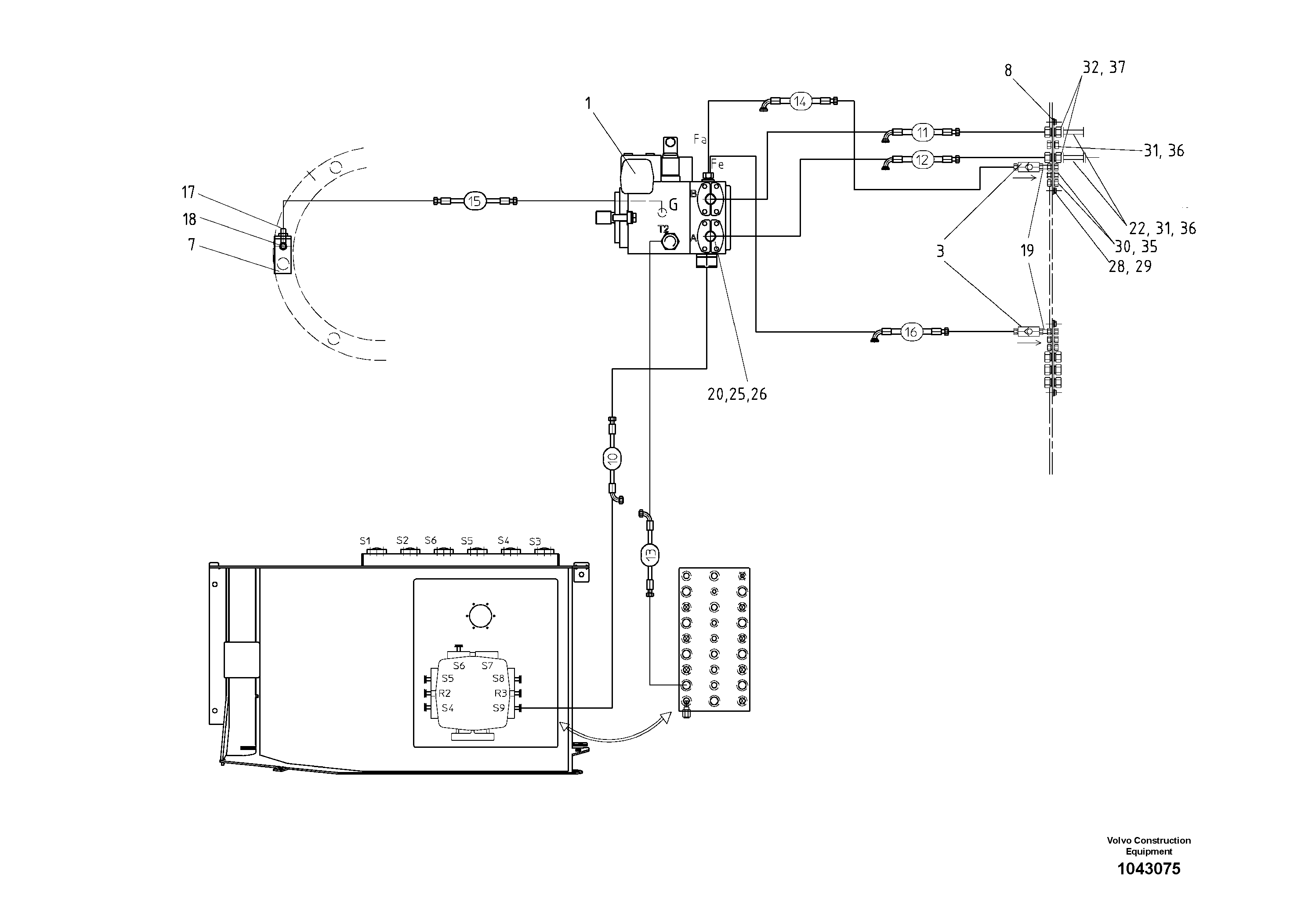 Схема запчастей Volvo ABG7820 - 88559 Hydraulic Vdt, Vdt-v, Mb ABG7820/ABG7820B ABG7820 S/N 21064-23058 ABG7820B S/N 23059 -