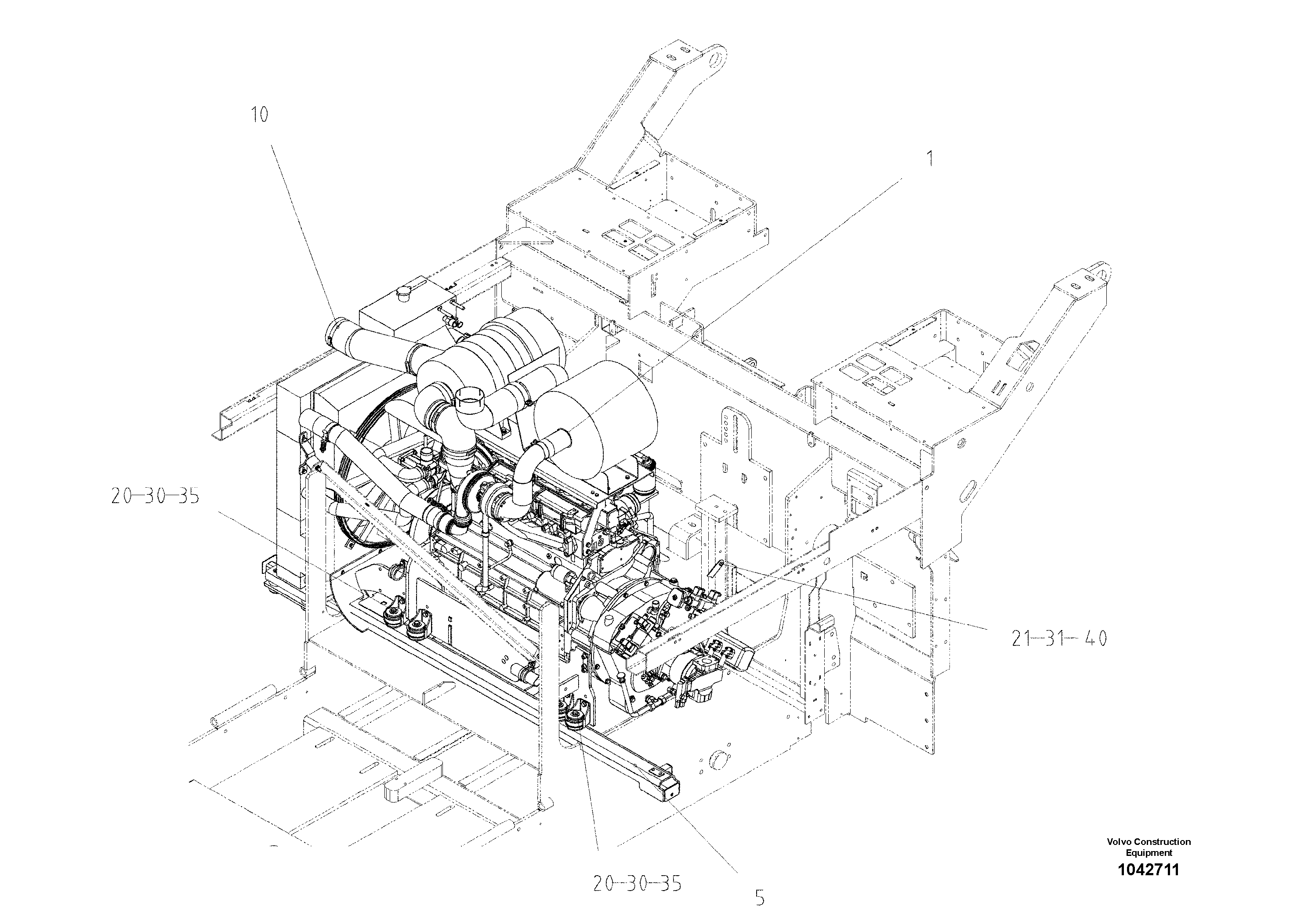 Схема запчастей Volvo ABG7820 - 44356 Power unit ABG7820/ABG7820B ABG7820 S/N 21064-23058 ABG7820B S/N 23059 -