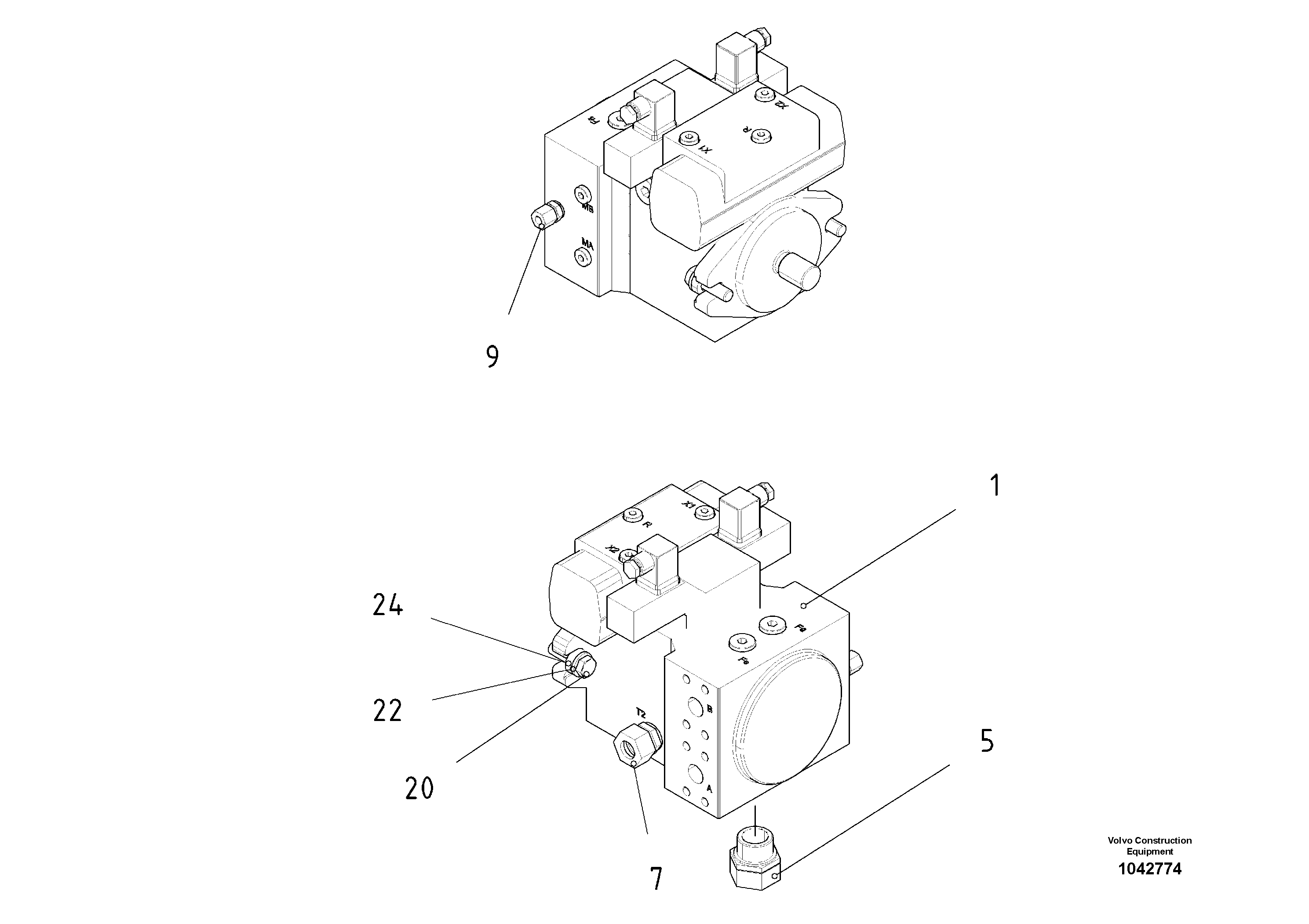 Схема запчастей Volvo ABG7820 - 44359 Tamper Pump ABG7820/ABG7820B ABG7820 S/N 21064-23058 ABG7820B S/N 23059 -