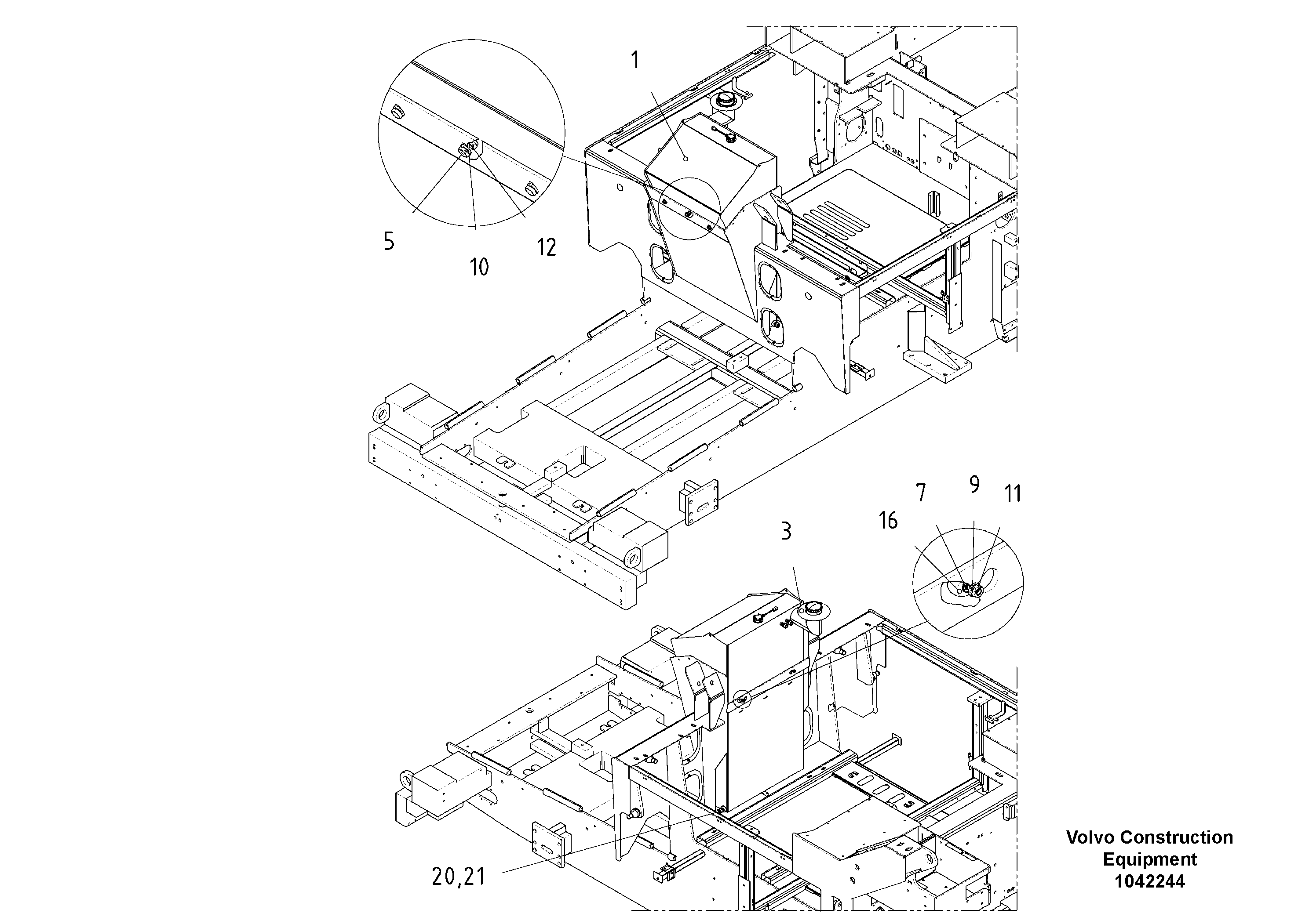 Схема запчастей Volvo ABG7820 - 69134 Fuel Tank Kit ABG7820/ABG7820B ABG7820 S/N 21064-23058 ABG7820B S/N 23059 -