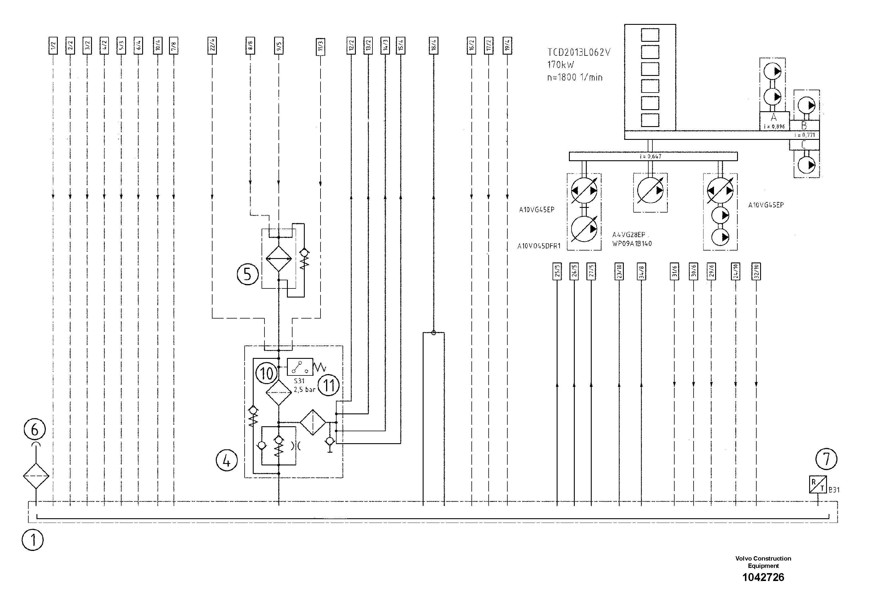 Схема запчастей Volvo ABG7820 - 69136 Engine / Tank ABG7820/ABG7820B ABG7820 S/N 21064-23058 ABG7820B S/N 23059 -