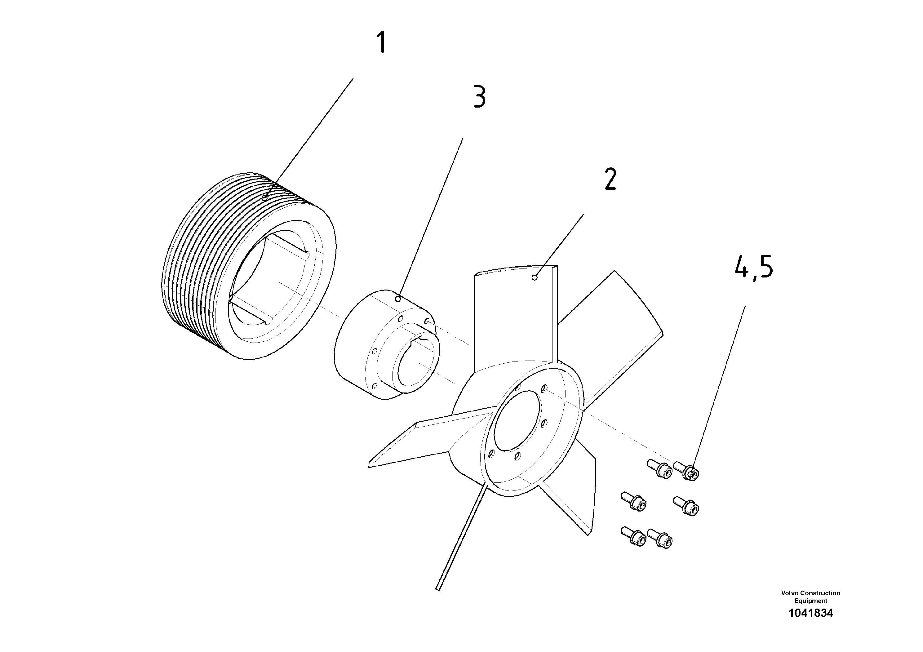 Схема запчастей Volvo ABG7820 - 69143 Fan Assembly ABG7820/ABG7820B ABG7820 S/N 21064-23058 ABG7820B S/N 23059 -