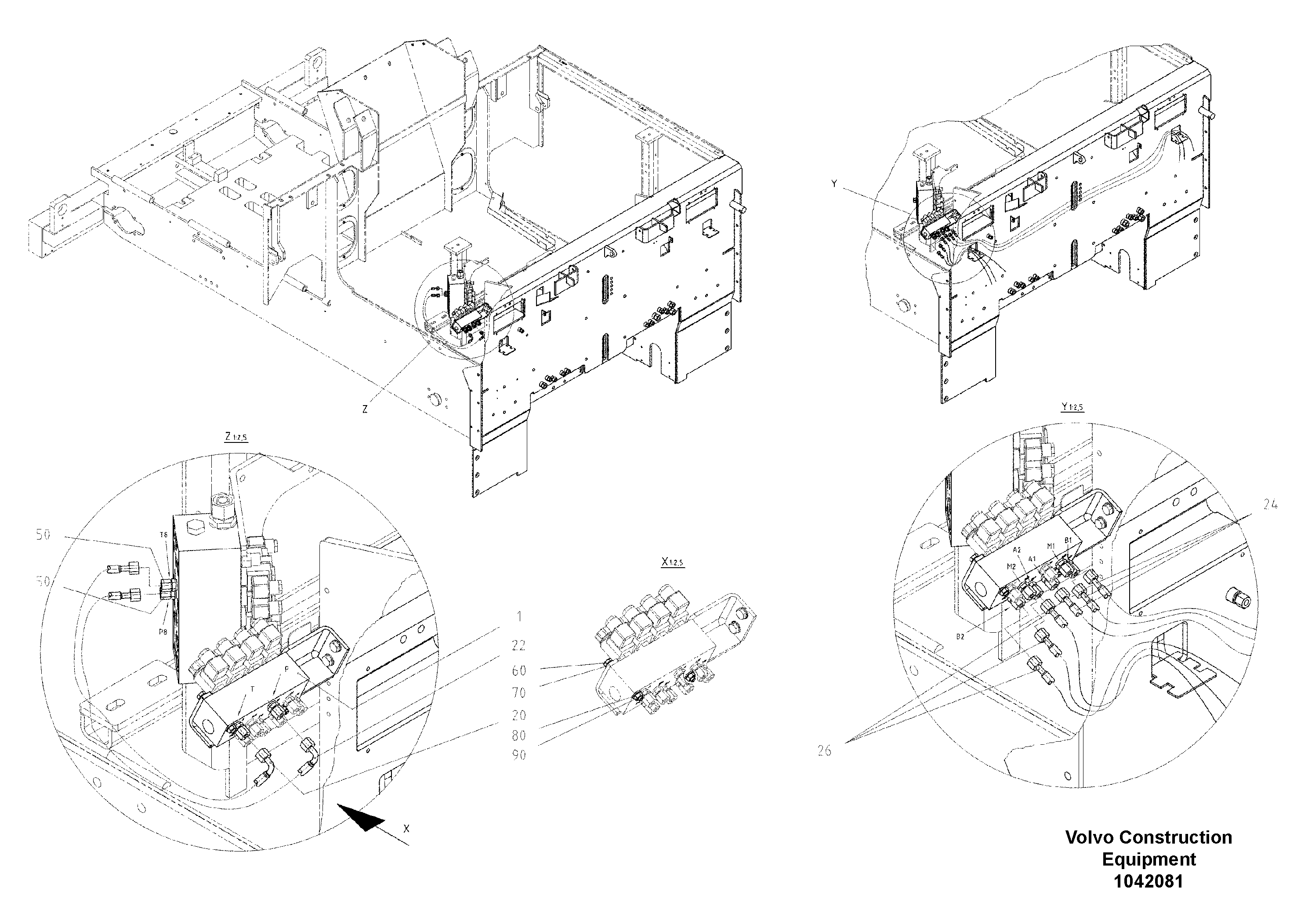 Схема запчастей Volvo ABG7820 - 43939 Hydraulic Extended Screed Height Adjustment ABG7820/ABG7820B ABG7820 S/N 21064-23058 ABG7820B S/N 23059 -