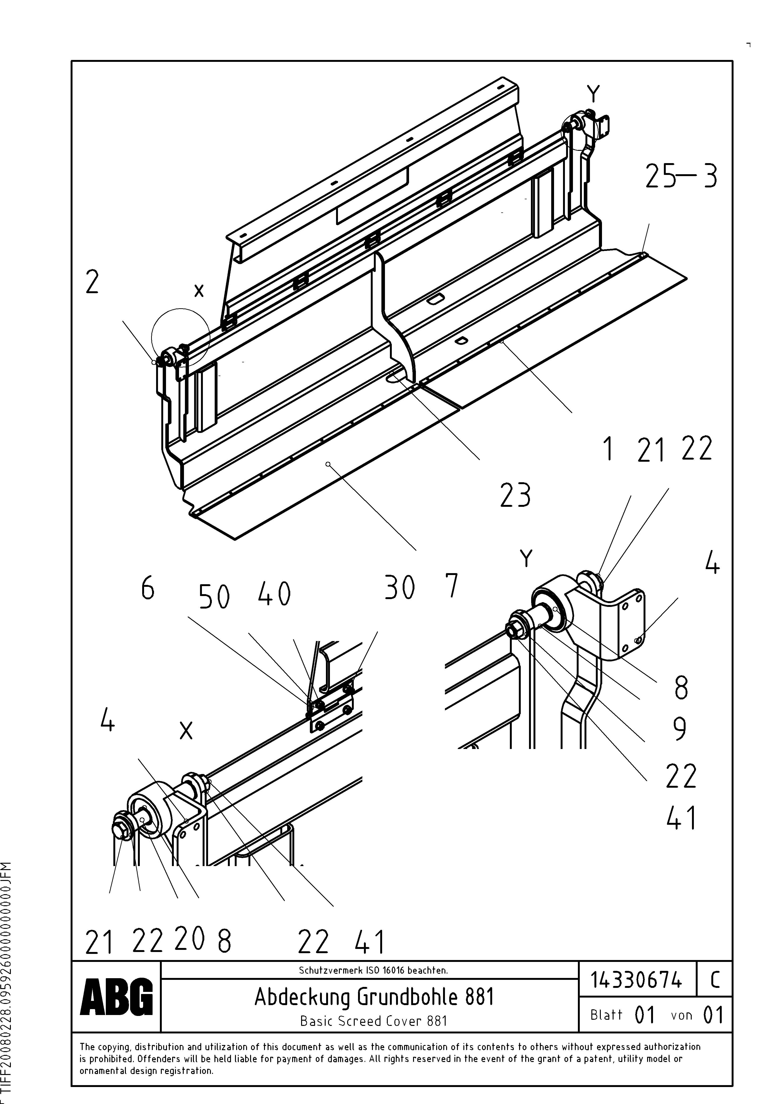 Схема запчастей Volvo ABG7820 - 73788 Cover plate for basic screed VDT-V 88 GTC ATT. SCREEDS 3,0 - 9,0M ABG7820/ABG780B