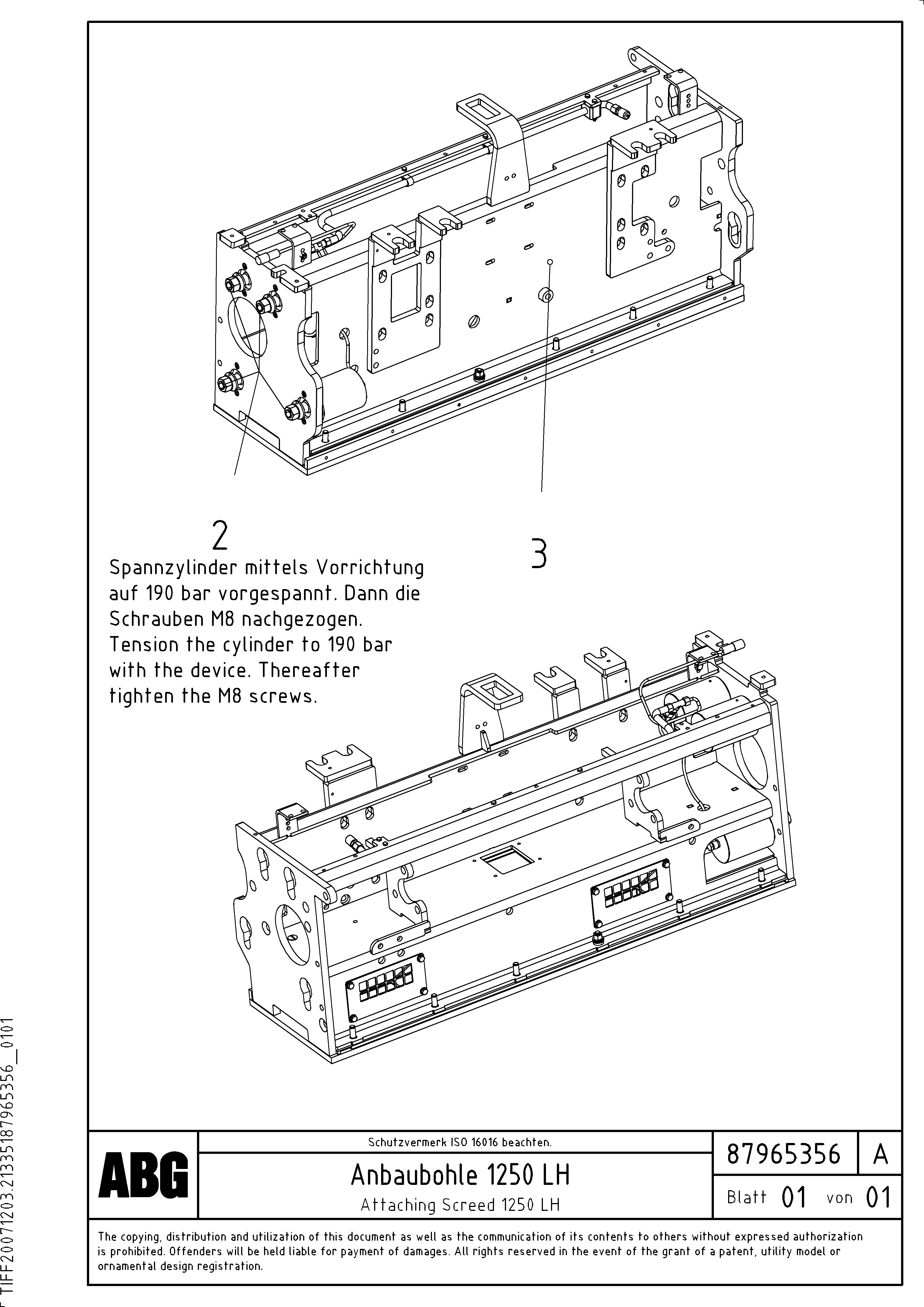 Схема запчастей Volvo ABG7820 - 76522 Attaching screed for extension VDT-V 88 GTC ATT. SCREEDS 3,0 - 9,0M ABG7820/ABG780B