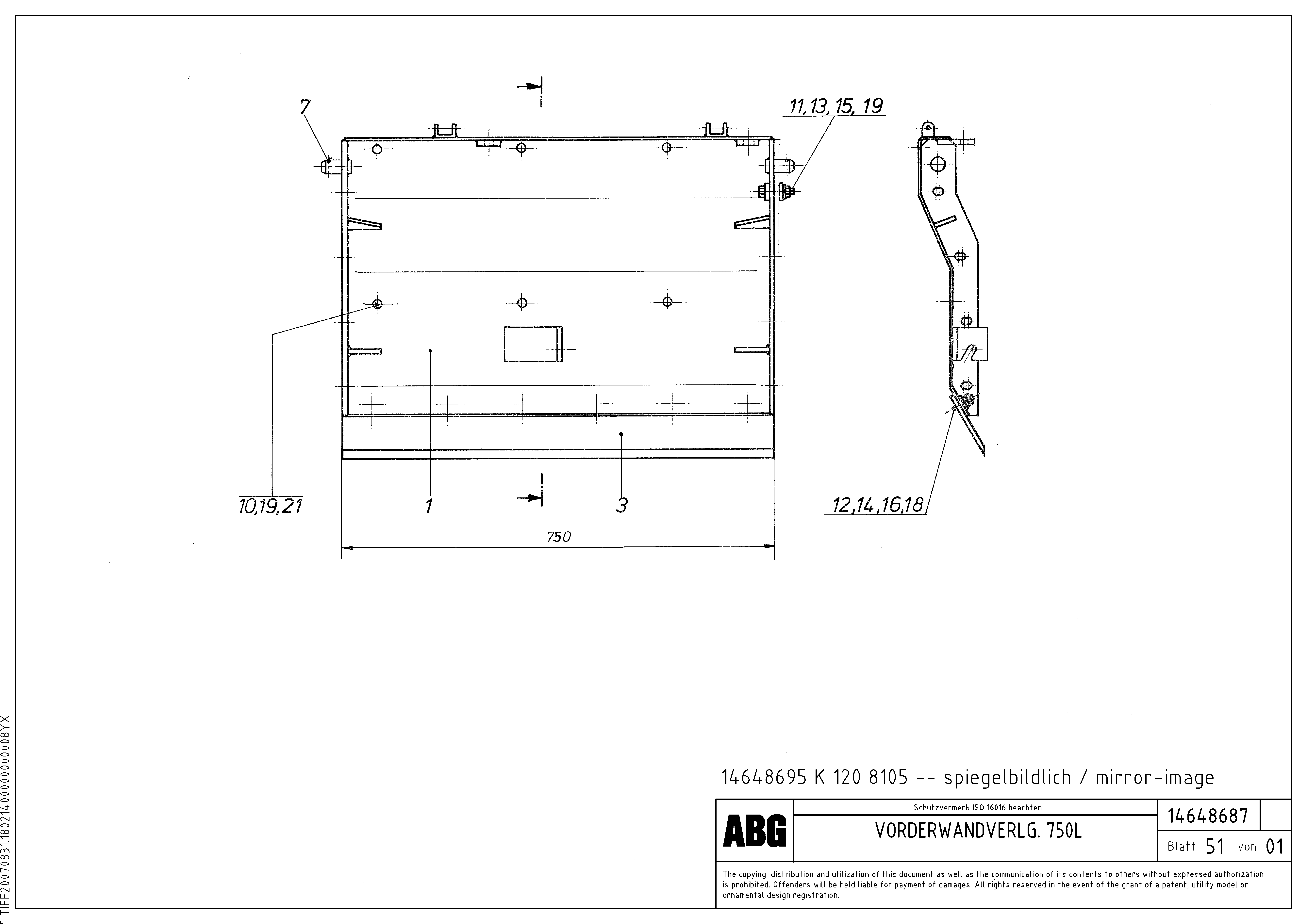 Схема запчастей Volvo ABG7820 - 77534 Deflector for extension MB 122 ATT. SCREEDS 2,5 -10,0M ABG7820, ABG7820B
