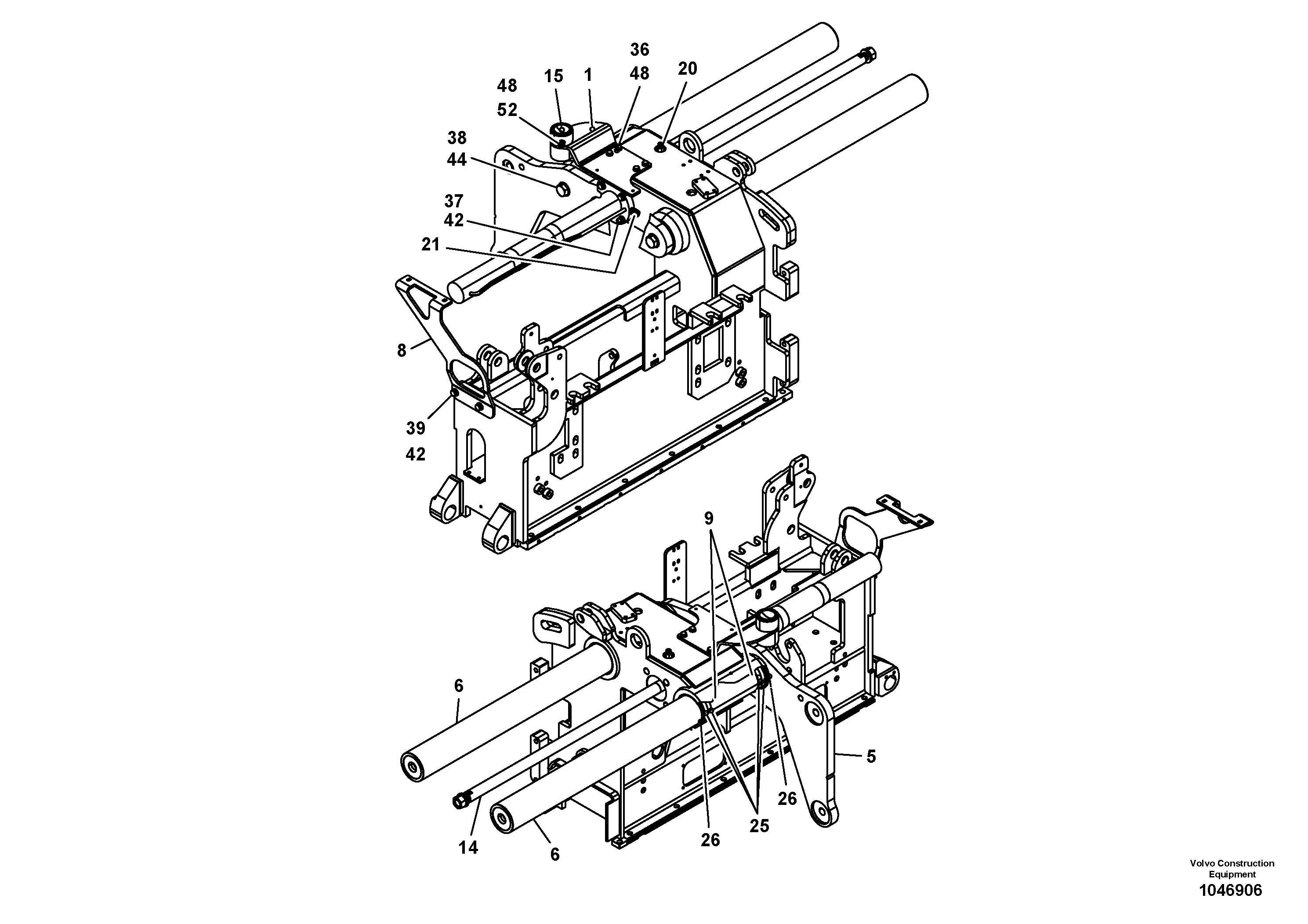 Схема запчастей Volvo ABG7820 - 75230 Screed guide for basic screed VB 78 GTC ATT. SCREEDS 2,5 - 9,0M ABG5820/6820/7820/7820B