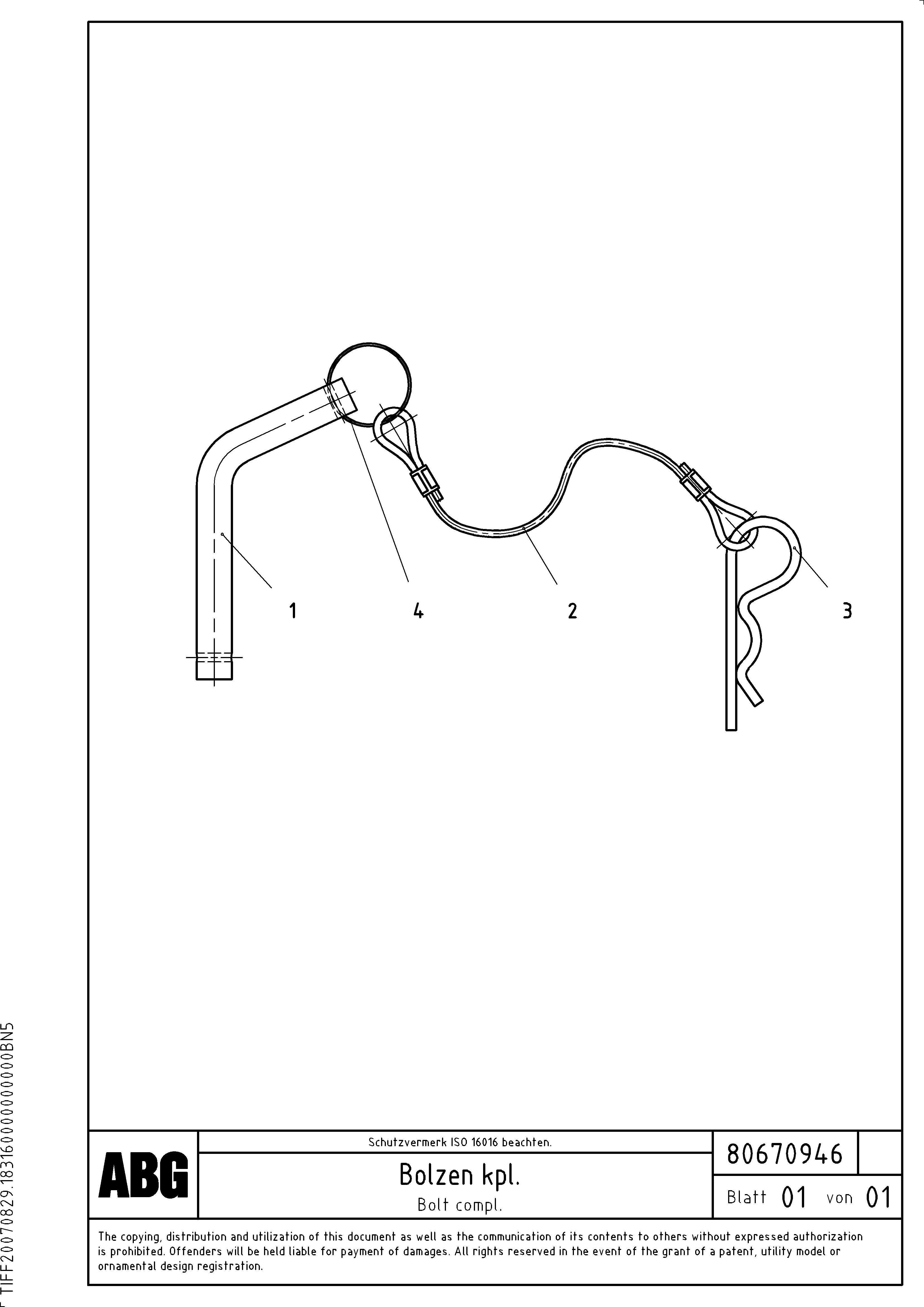Схема запчастей Volvo ABG7820 - 73431 Bolt compl. For flapable lateral limitation VDT-V 78 GTC ATT. SCREEDS 2,5 - 9,0M ABG6820,ABG7820,ABG7820B