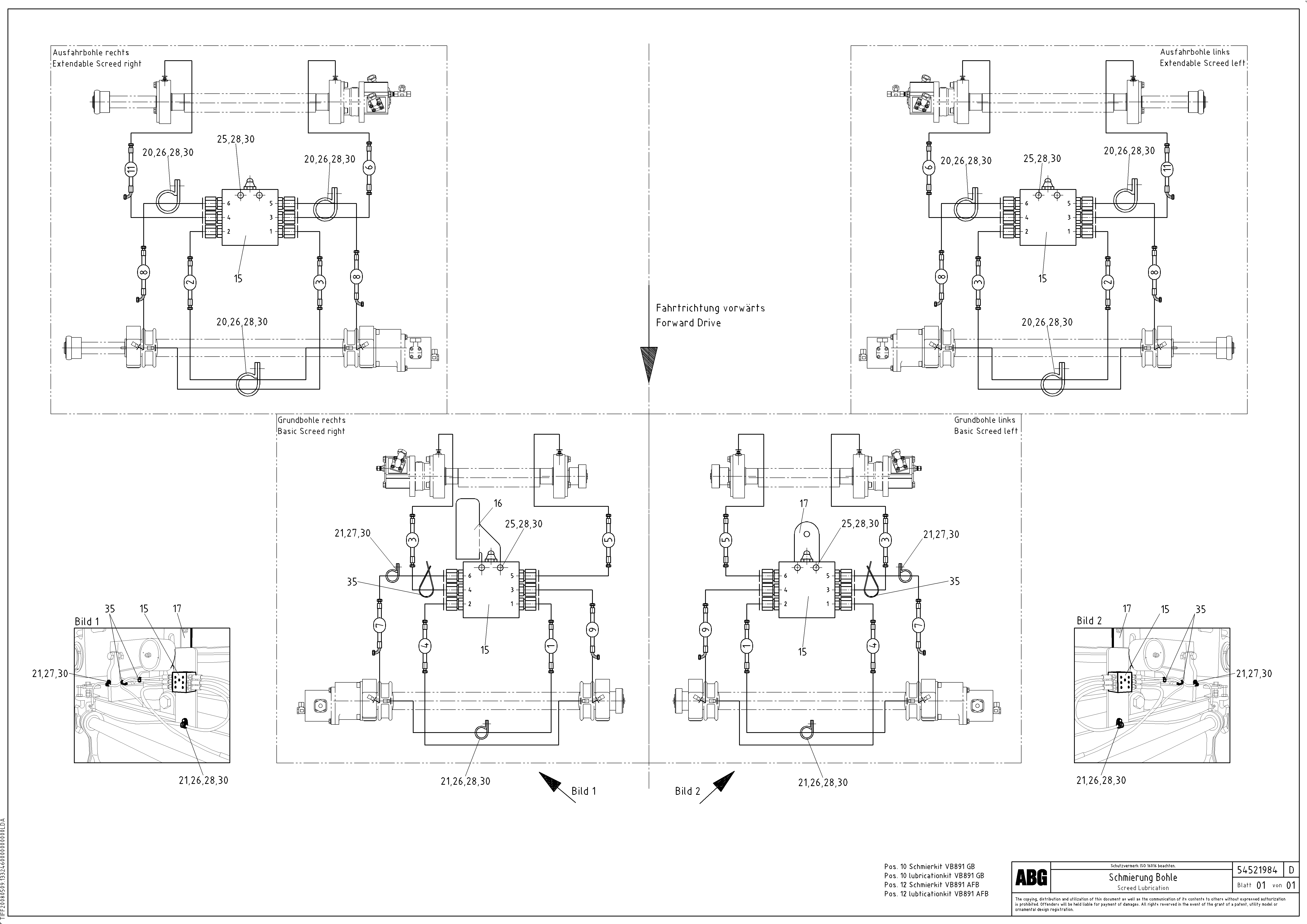 Схема запчастей Volvo ABG7820 - 71476 Screed lubrication for basic and extandable screed VB 89 ETC ATT. SCREEDS 3,0 - 9,0M ABG7820, ABG7820B