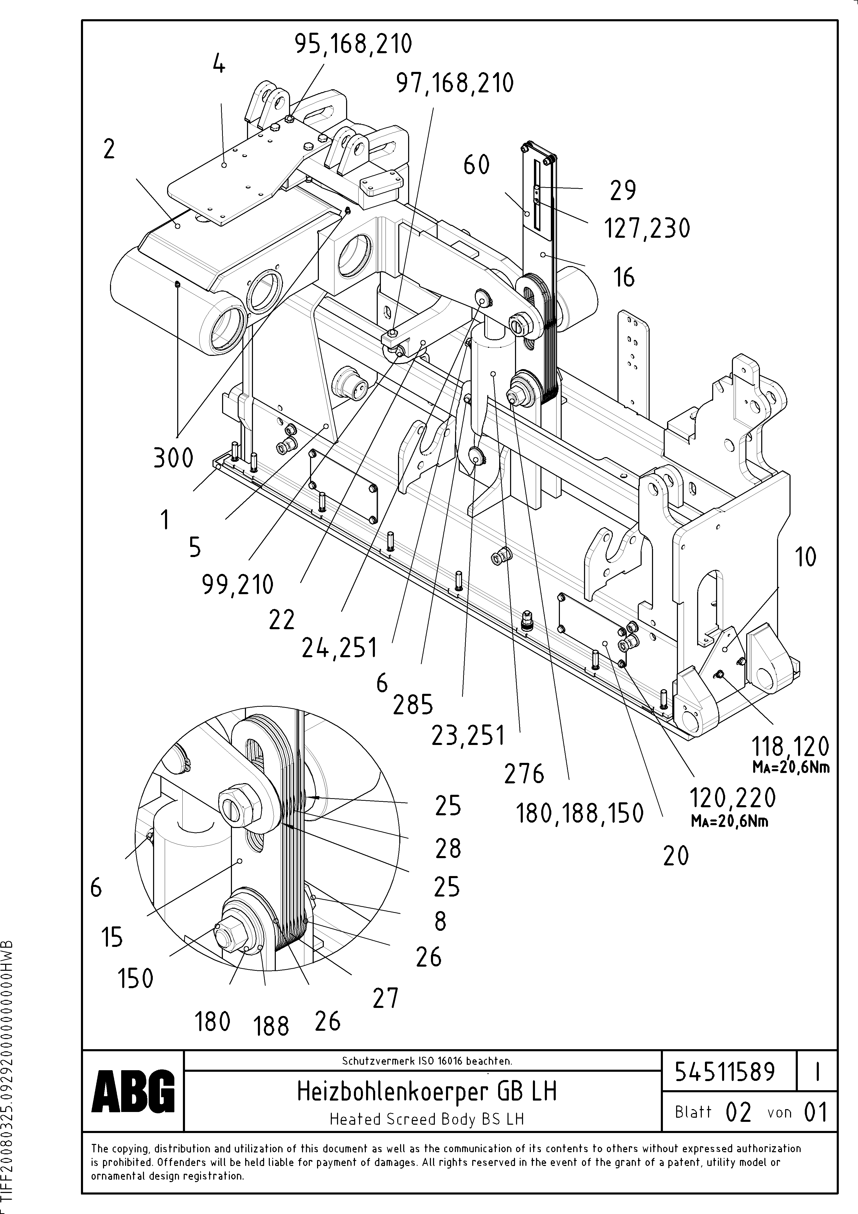 Схема запчастей Volvo ABG7820 - 68669 Heated body for basic screed VB 89 ETC ATT. SCREEDS 3,0 - 9,0M ABG7820, ABG7820B