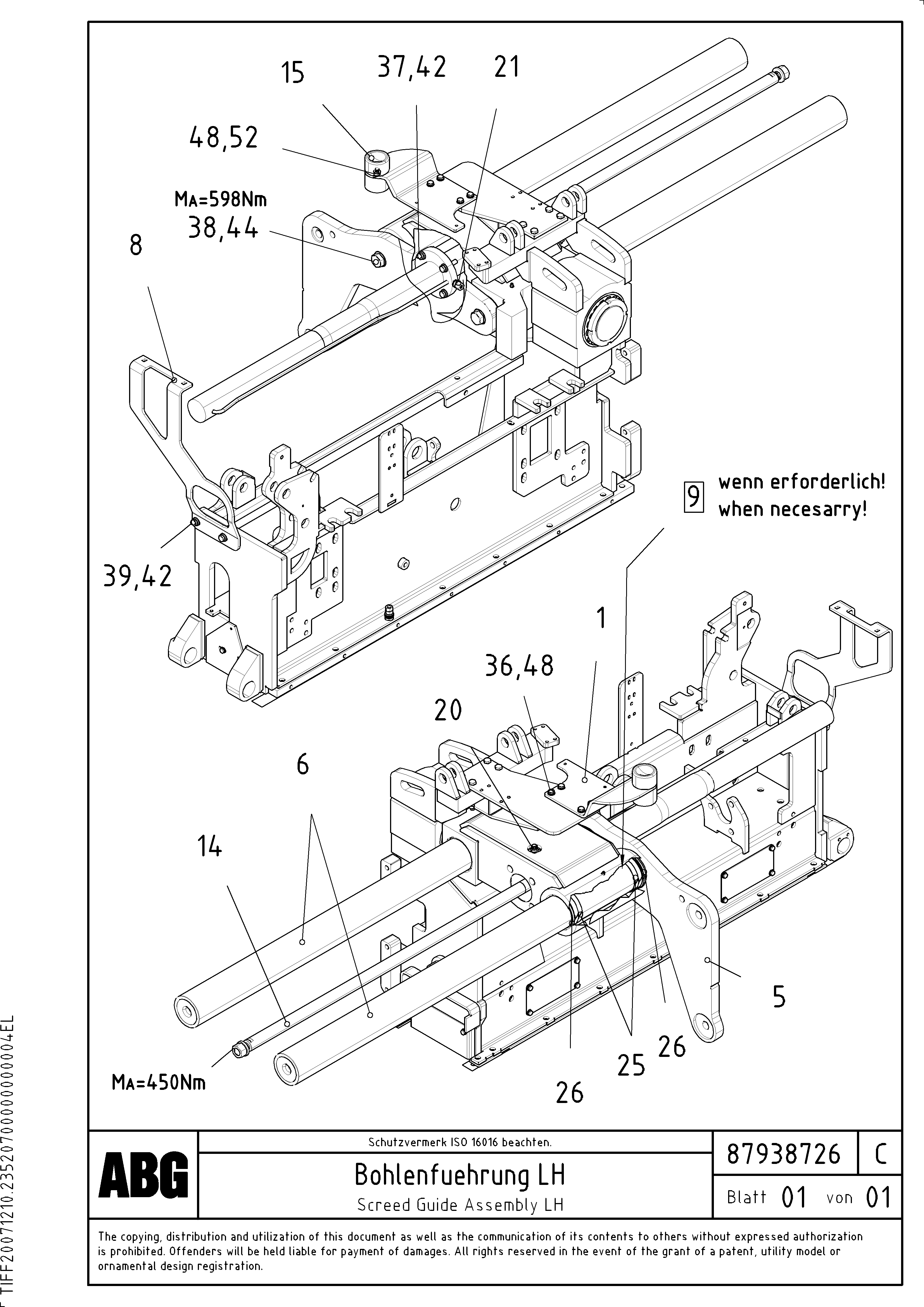 Схема запчастей Volvo ABG7820 - 68673 Screed guide for basic screed VB 89 ETC ATT. SCREEDS 3,0 - 9,0M ABG7820, ABG7820B
