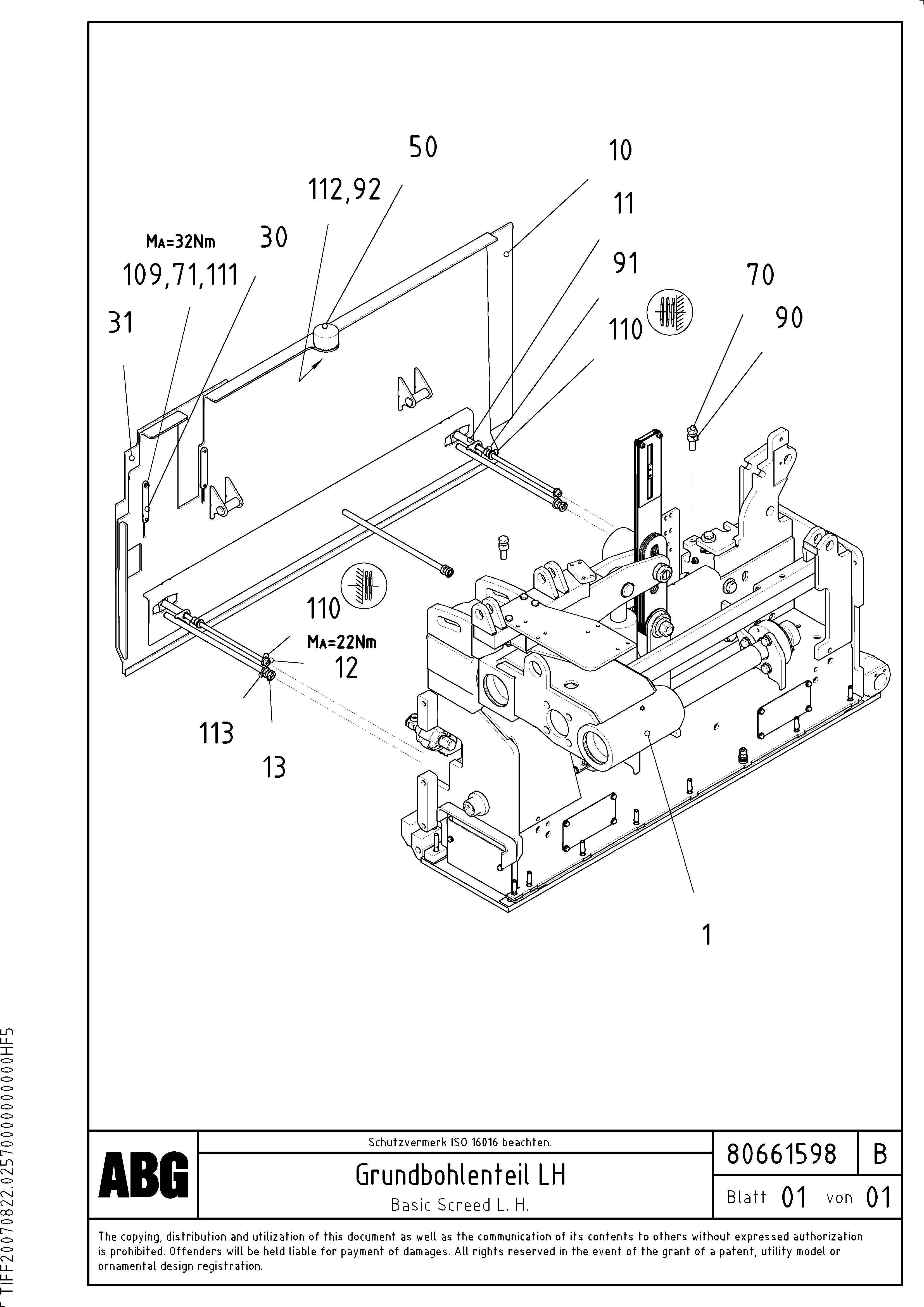 Схема запчастей Volvo ABG7820 - 63021 Basic screed VDT-V 89 ETC ATT. SCREEDS 3,0 - 9,0M ABG7820, ABG7820B