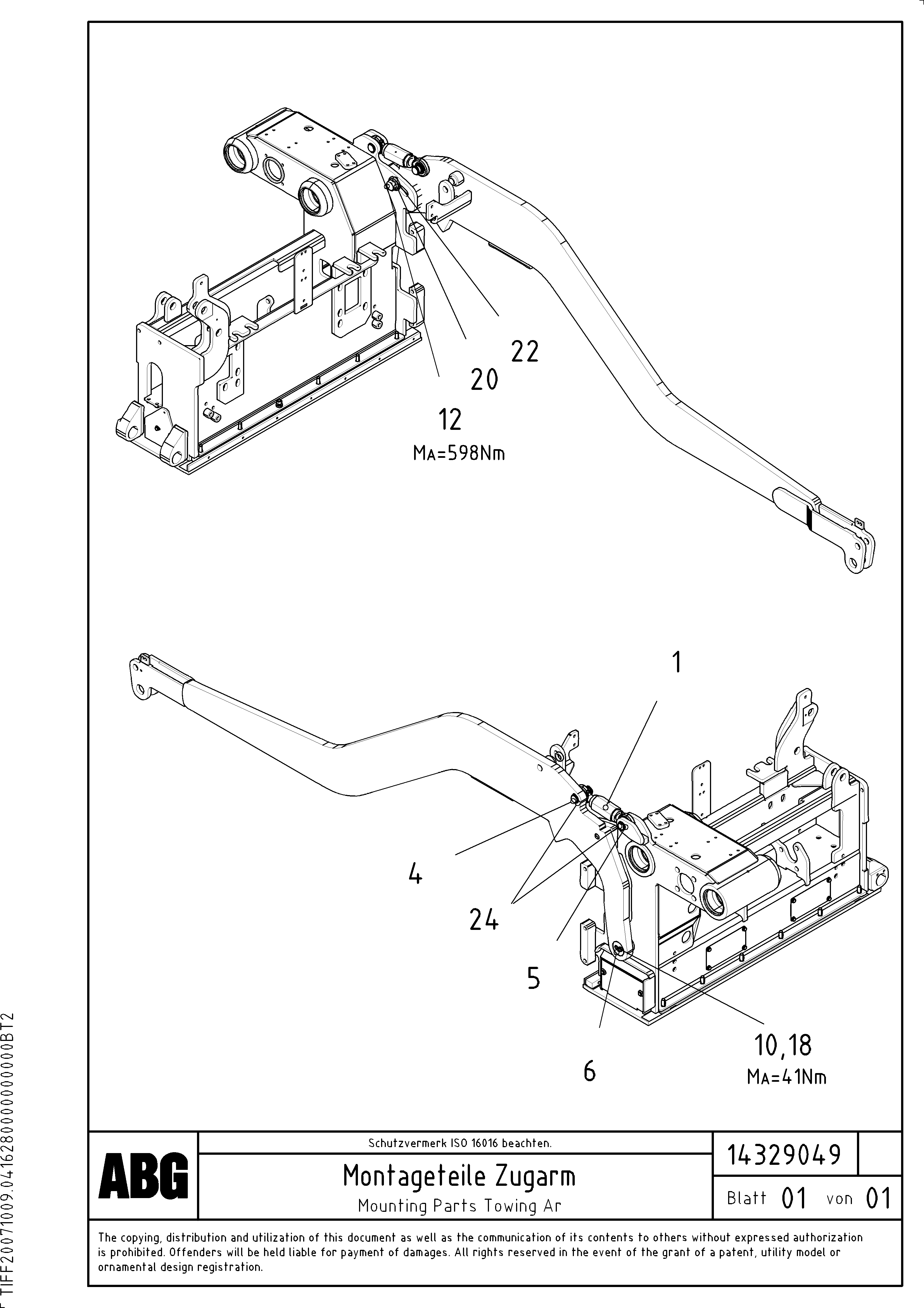 Схема запчастей Volvo ABG7820 - 80011 Mounting parts for towing arms VDT-V 89 ETC ATT. SCREEDS 3,0 - 9,0M ABG7820, ABG7820B