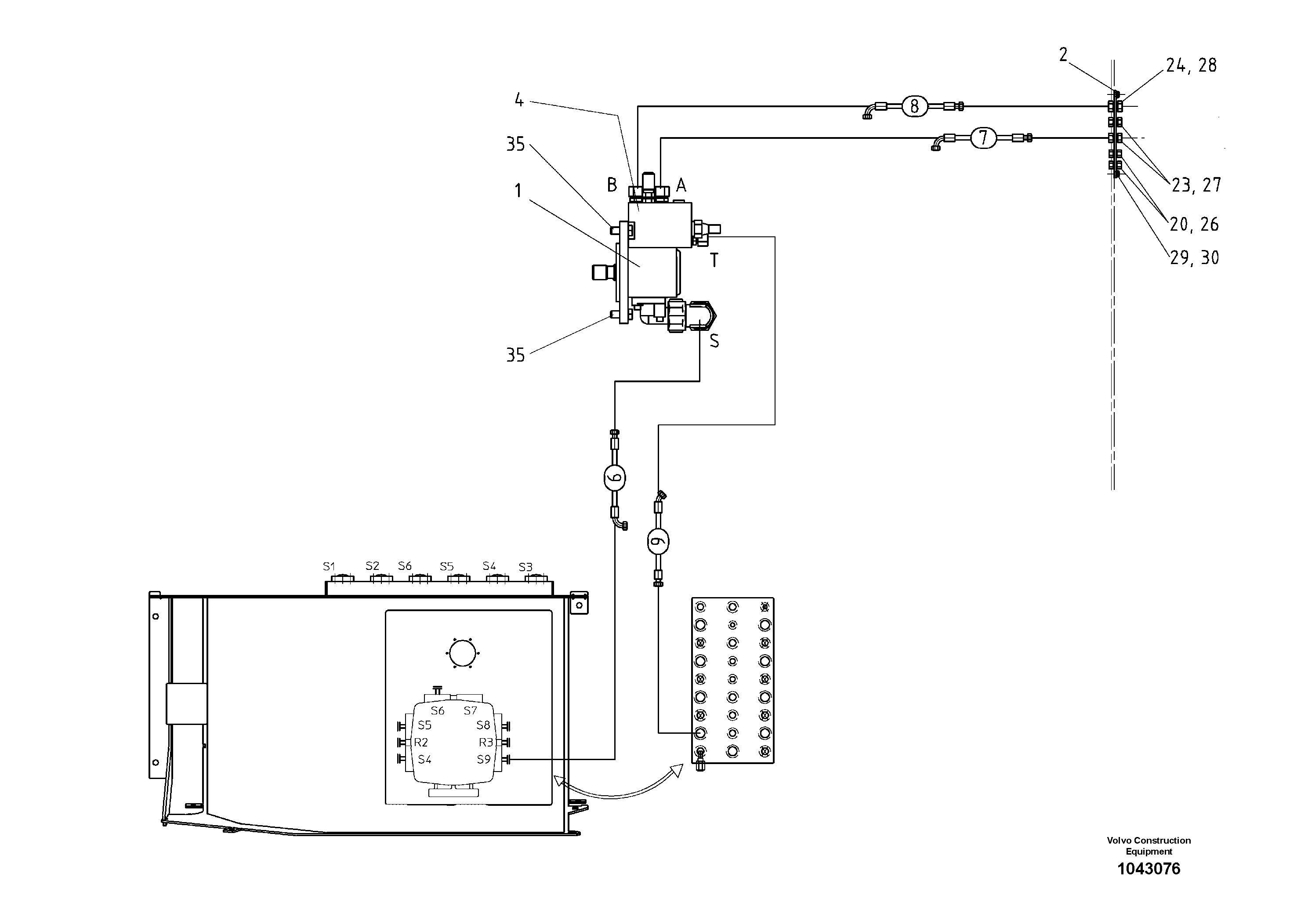 Схема запчастей Volvo ABG7820 - 53419 Hydraulic Vb Screeds ABG7820/ABG7820B ABG7820 S/N 21064-23058 ABG7820B S/N 23059 -