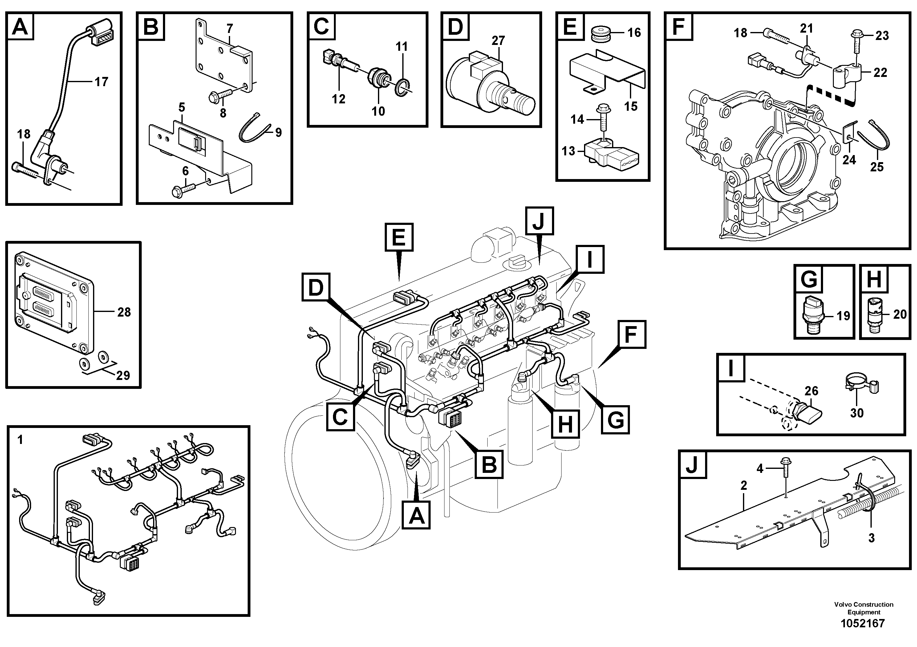 Схема запчастей Volvo ABG7820 - 71339 Cable harness, engine ABG7820/ABG7820B ABG7820 S/N 21064-23058 ABG7820B S/N 23059 -