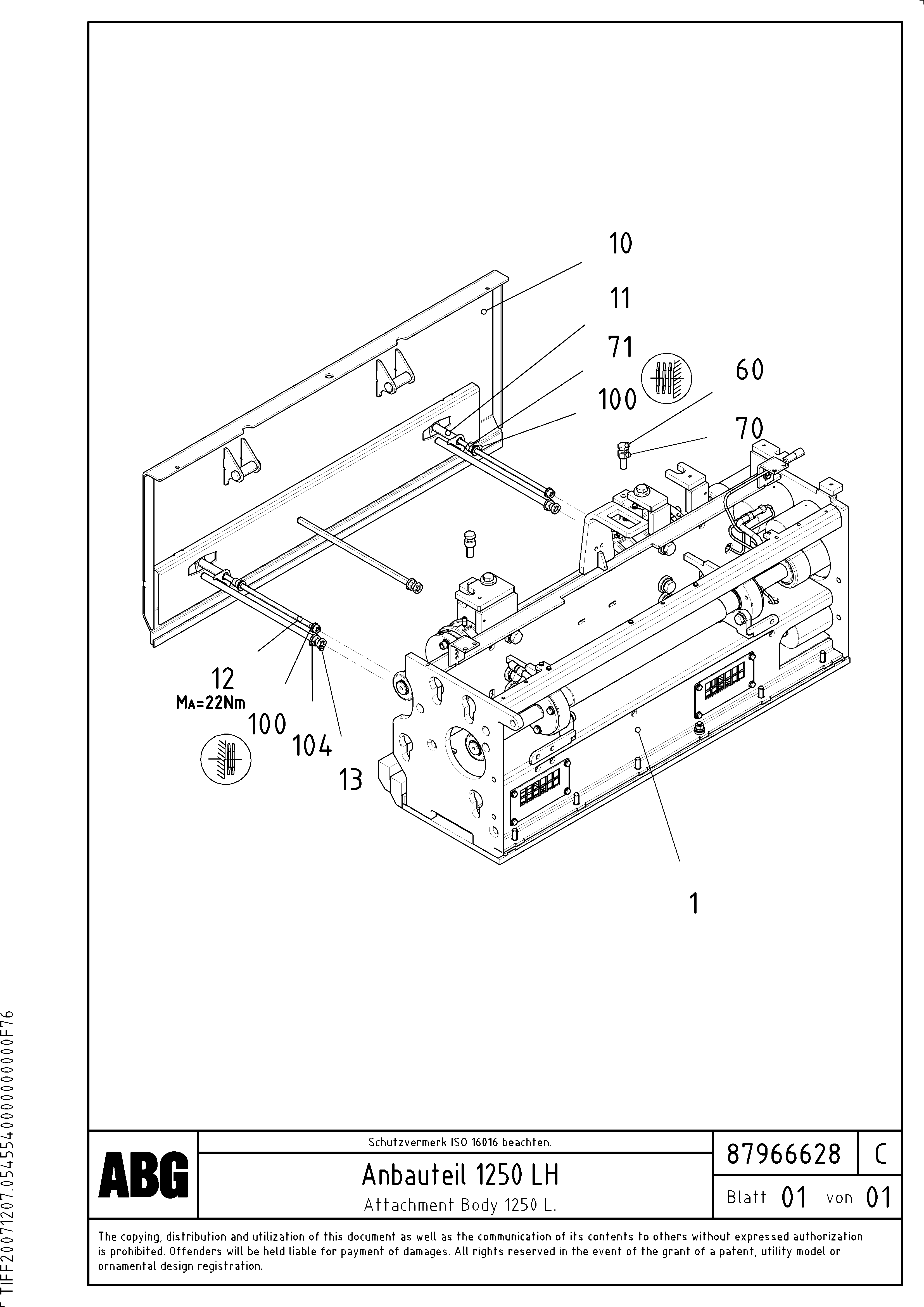 Схема запчастей Volvo ABG7820 - 66814 Extension VDT-V 78 GTC ATT. SCREEDS 2,5 - 9,0M ABG6820,ABG7820,ABG7820B