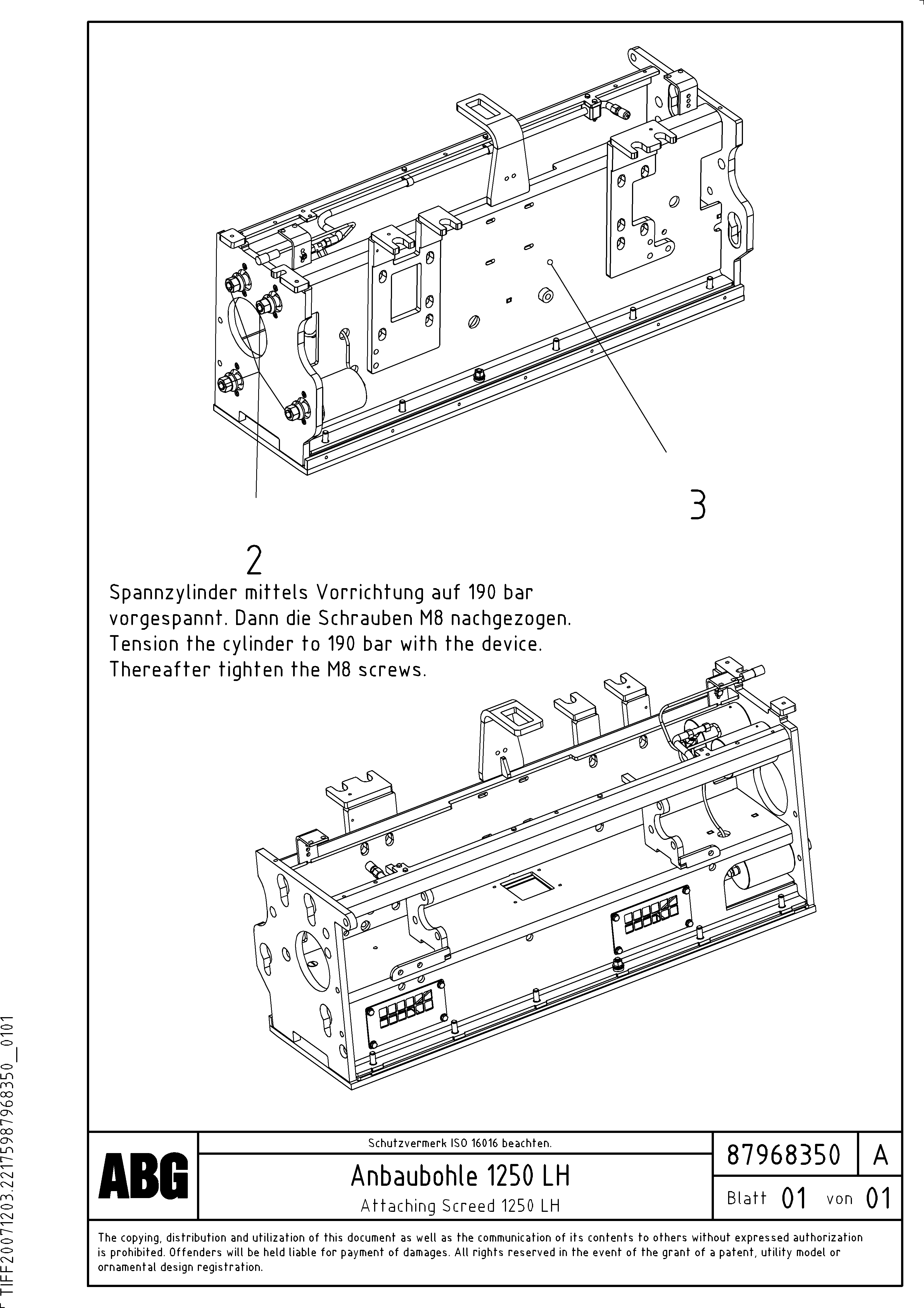 Схема запчастей Volvo ABG7820 - 71711 Attaching screed for extension VB 88 GTC ATT. SCREEDS 3,0 -10,0M ABG6820, ABG7820/ABG7820B
