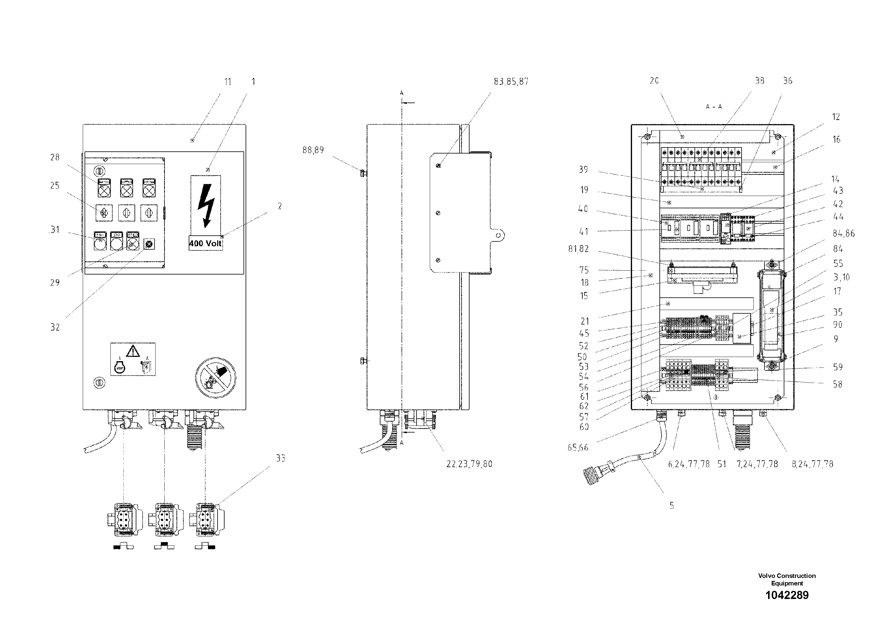 Схема запчастей Volvo ABG7820 - 86171 Switch cabinet El. heating ABG7820/ABG7820B ABG7820 S/N 21064-23058 ABG7820B S/N 23059 -