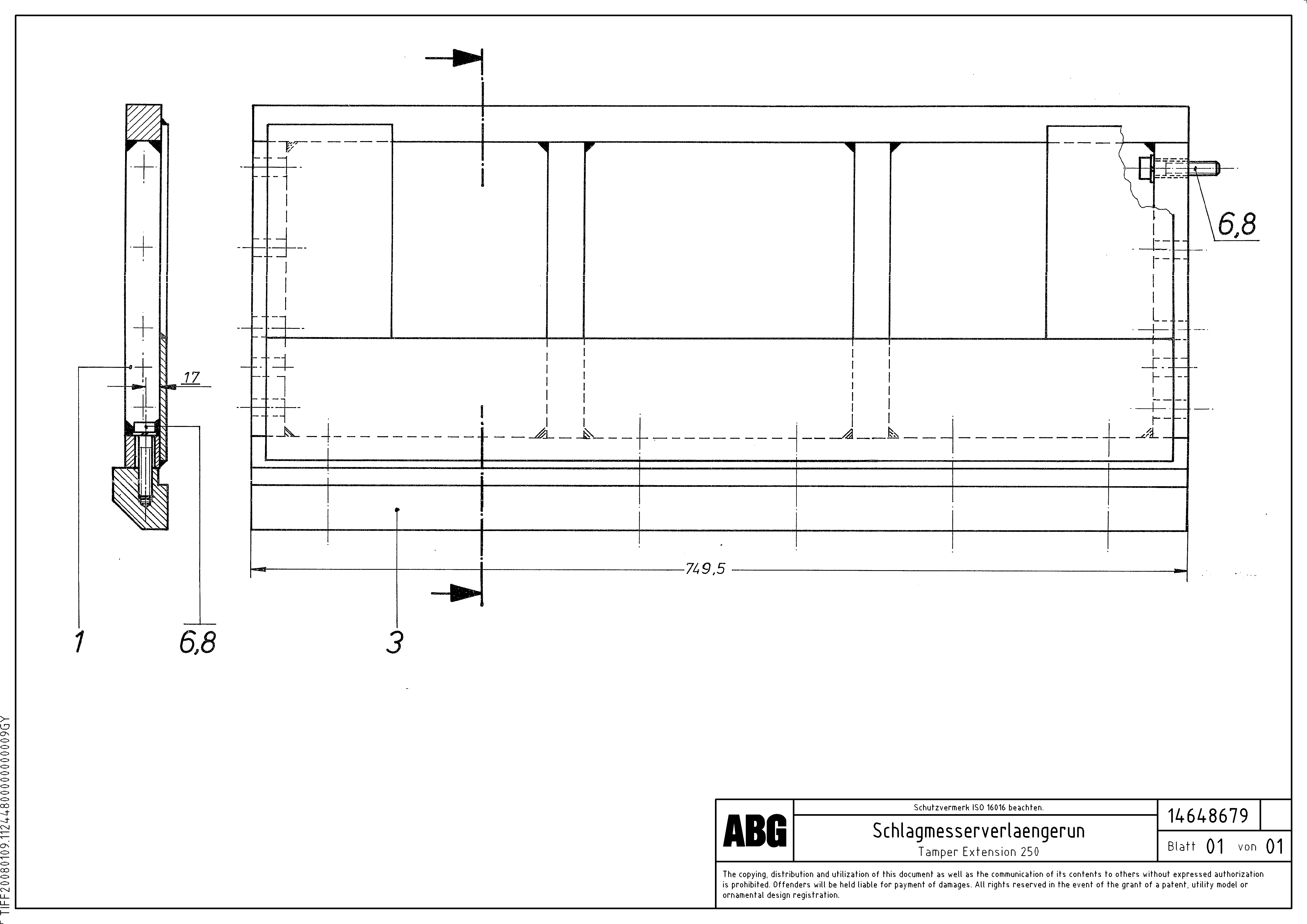 Схема запчастей Volvo ABG7820 - 74297 Tamper bar MB 122 ATT. SCREEDS 2,5 -10,0M ABG7820, ABG7820B