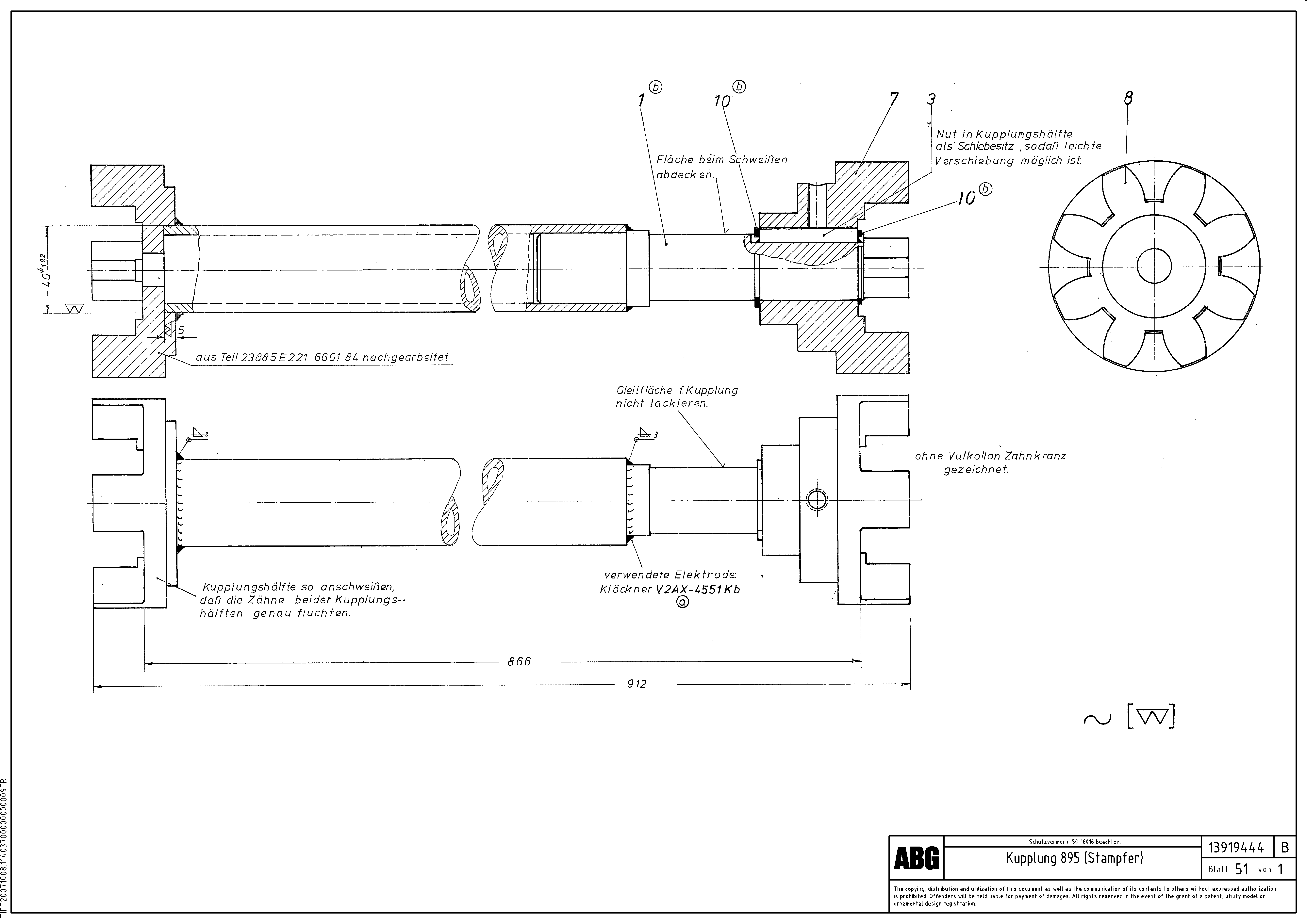 Схема запчастей Volvo ABG7820 - 78807 Coupling for tamper MB 122 ATT. SCREEDS 2,5 -10,0M ABG7820, ABG7820B