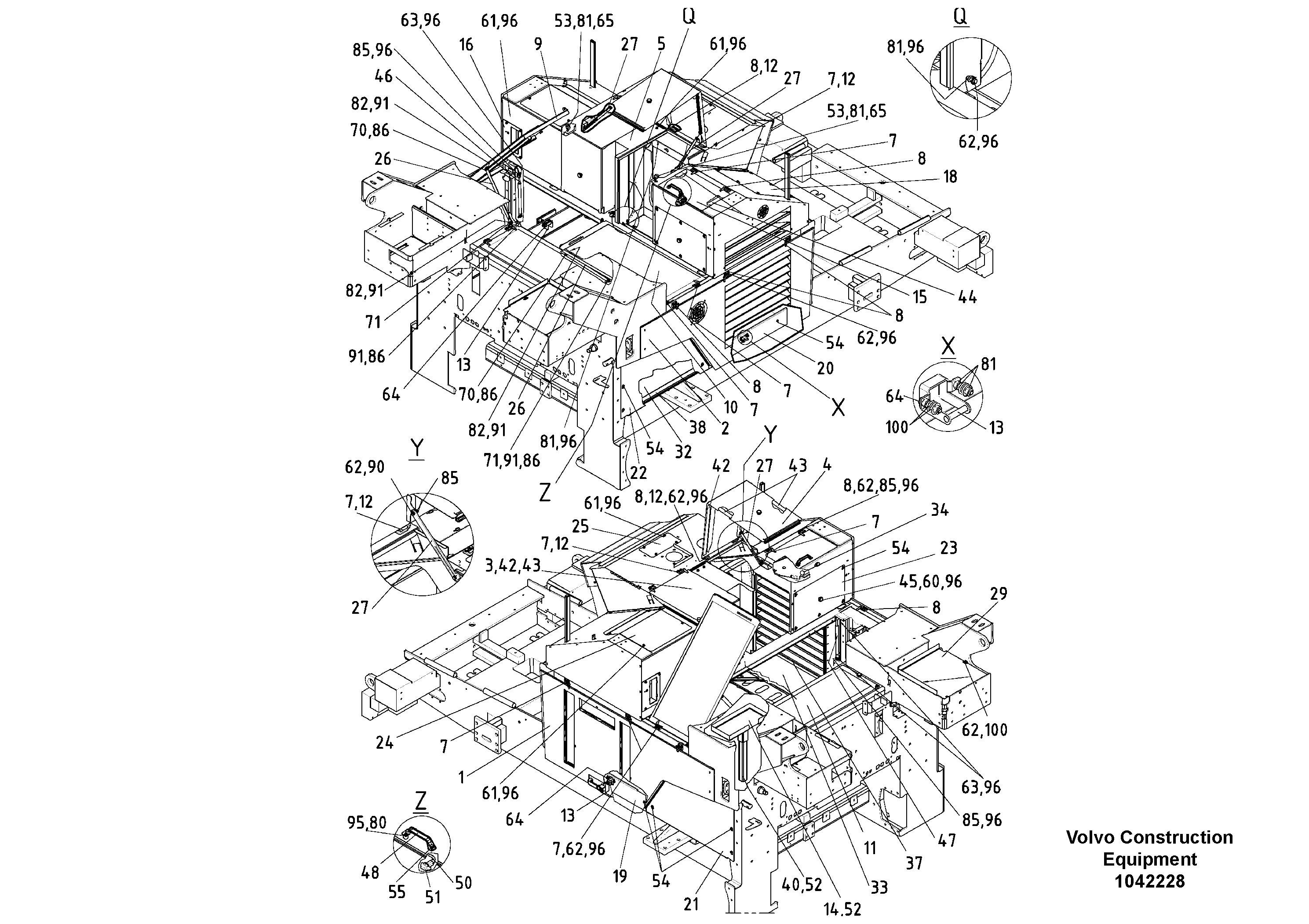 Схема запчастей Volvo ABG8820 - 84689 Outer Mounting Parts ABG8820/ABG8820B ABG8820 S/N 21098-23354 ABG8820B S/N 23355-