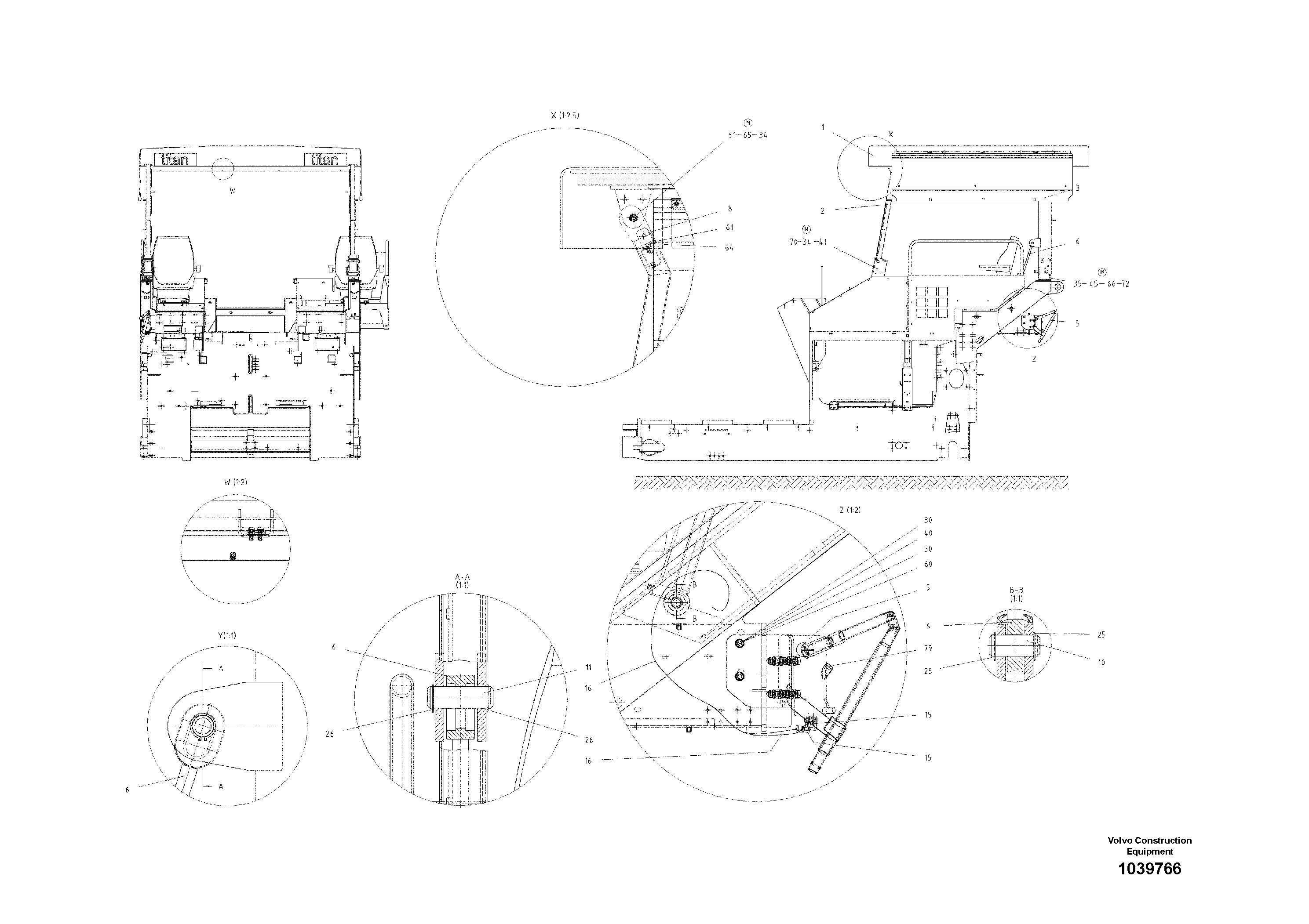 Схема запчастей Volvo ABG8820 - 51879 All-weather Roof ABG8820/ABG8820B ABG8820 S/N 21098-23354 ABG8820B S/N 23355-