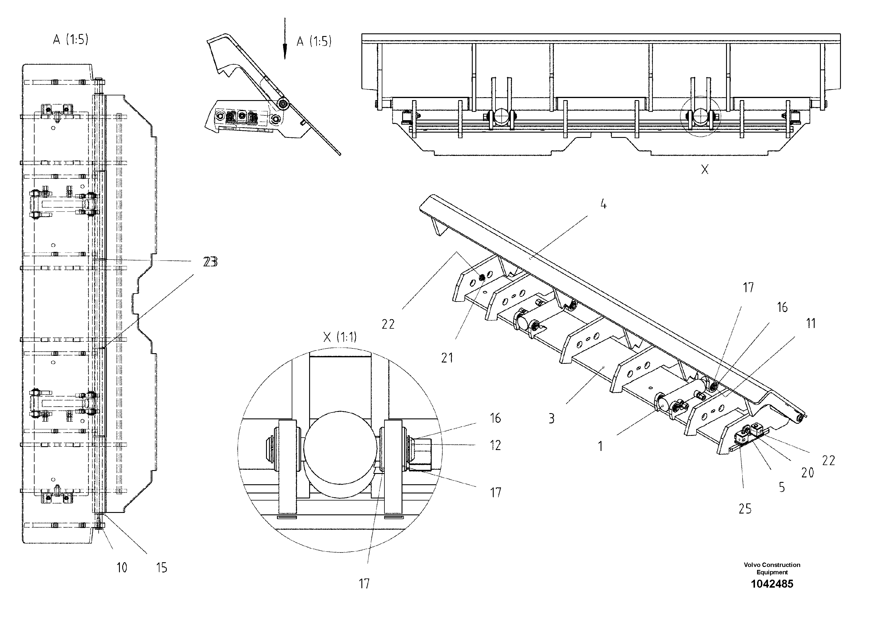 Схема запчастей Volvo ABG8820 - 48203 Front Apron Plate ABG8820/ABG8820B ABG8820 S/N 21098-23354 ABG8820B S/N 23355-