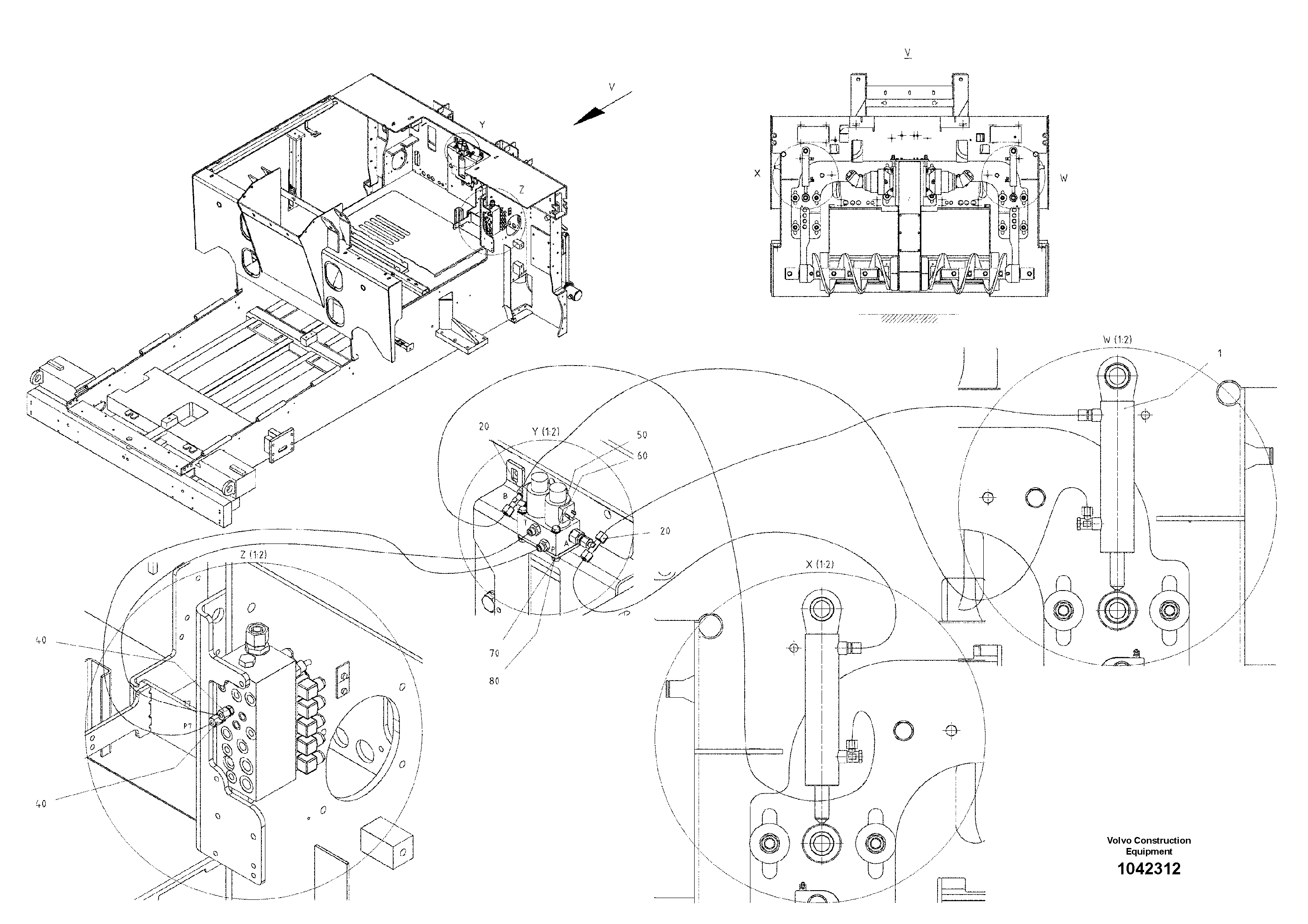 Схема запчастей Volvo ABG8820 - 55019 Hydraulic Auger Height Adjustment ABG8820/ABG8820B ABG8820 S/N 21098-23354 ABG8820B S/N 23355-
