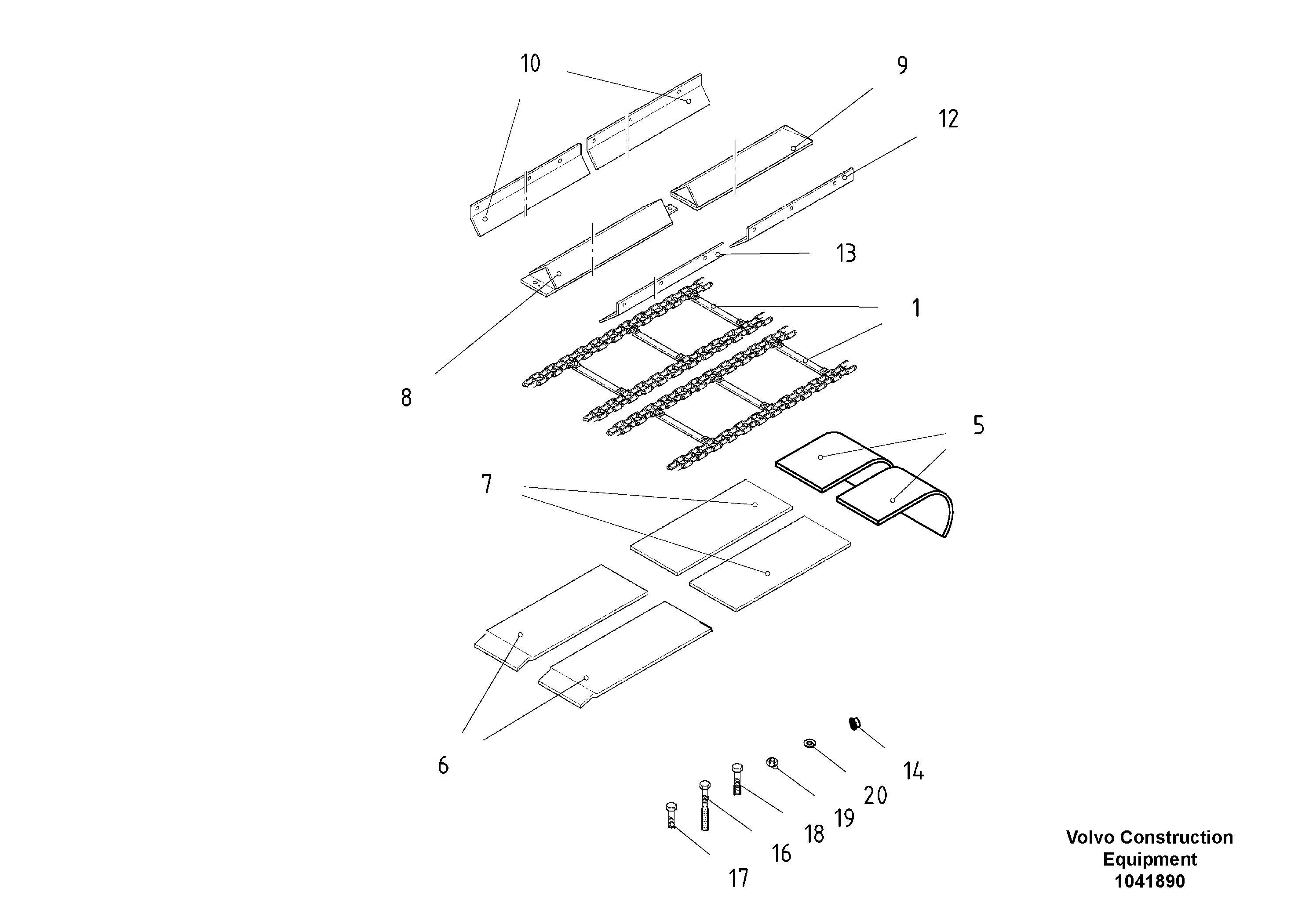 Схема запчастей Volvo ABG8820 - 55030 Wear Parts Kit conveyor ABG8820/ABG8820B ABG8820 S/N 21098-23354 ABG8820B S/N 23355-