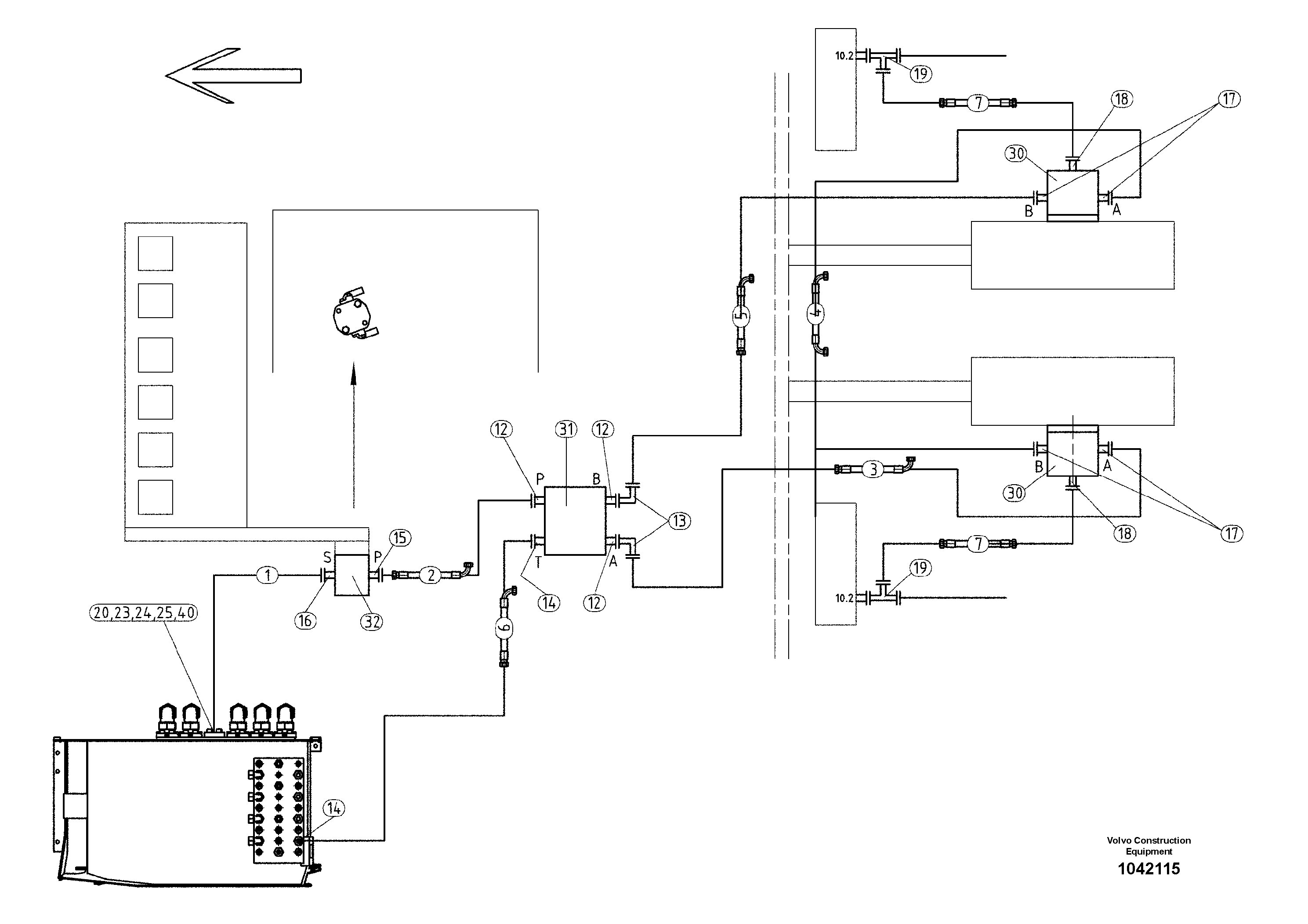Схема запчастей Volvo ABG8820 - 27253 Hydraulic Of Fumes Recovery ABG8820/ABG8820B ABG8820 S/N 21098-23354 ABG8820B S/N 23355-